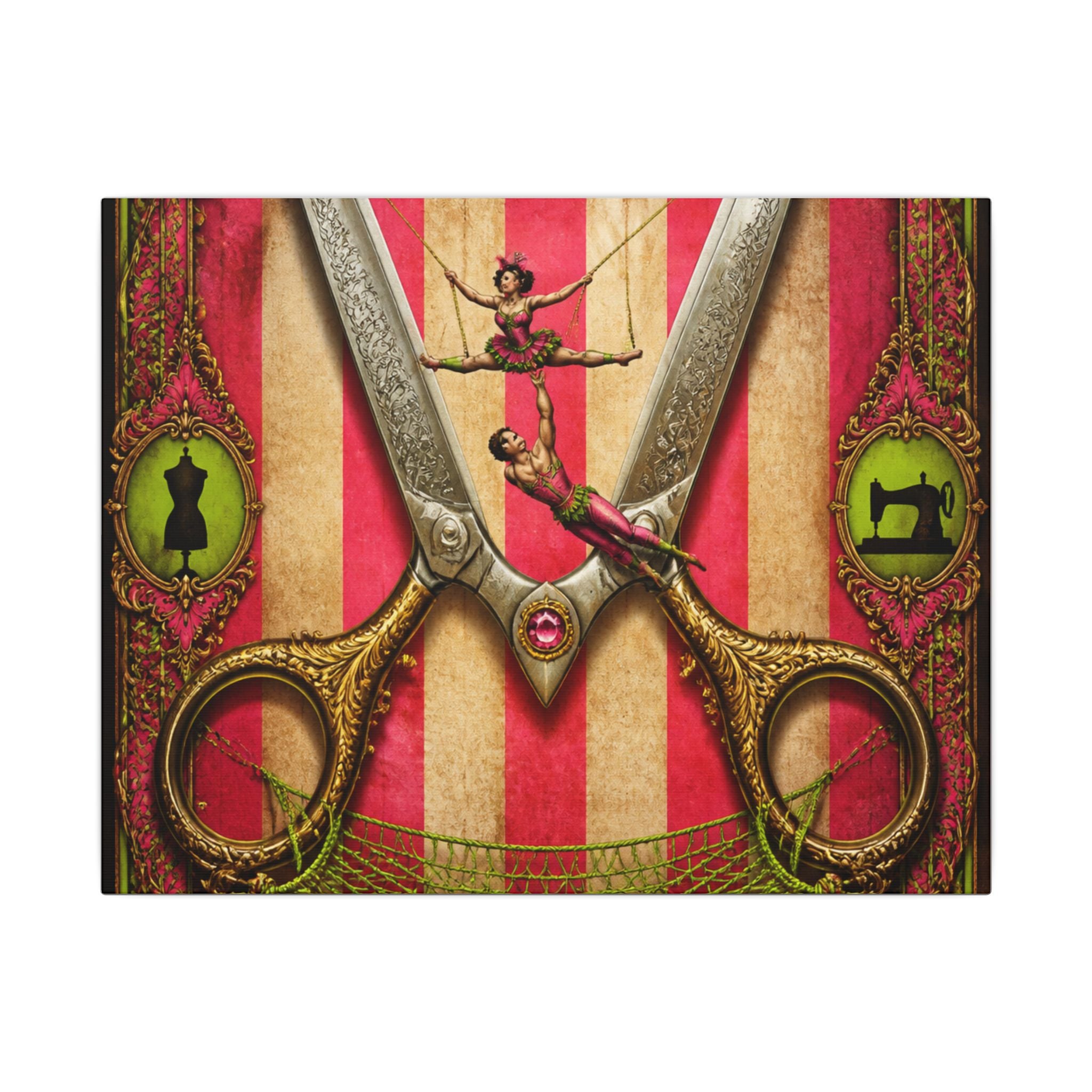 Giant Scissors Trapeze Wall Art Canvas 24×36 Baroque Studio Decor Maximalist Print