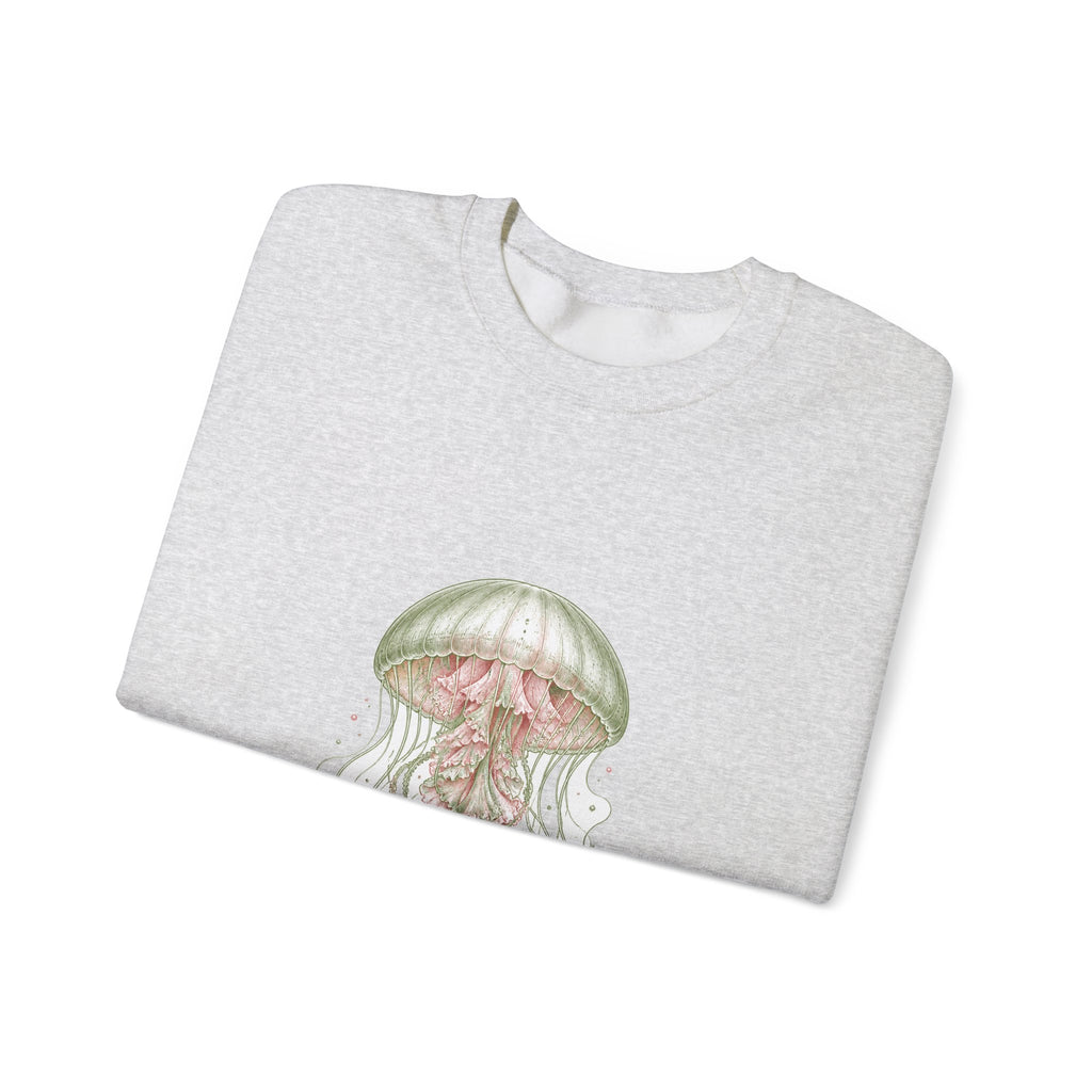Matching Couple Sweatshirt - Octopus & Jellyfish Matching Couple Premium Fleece Sweatshirt Vintage Art His Hers Honeymoon Gift - Design B