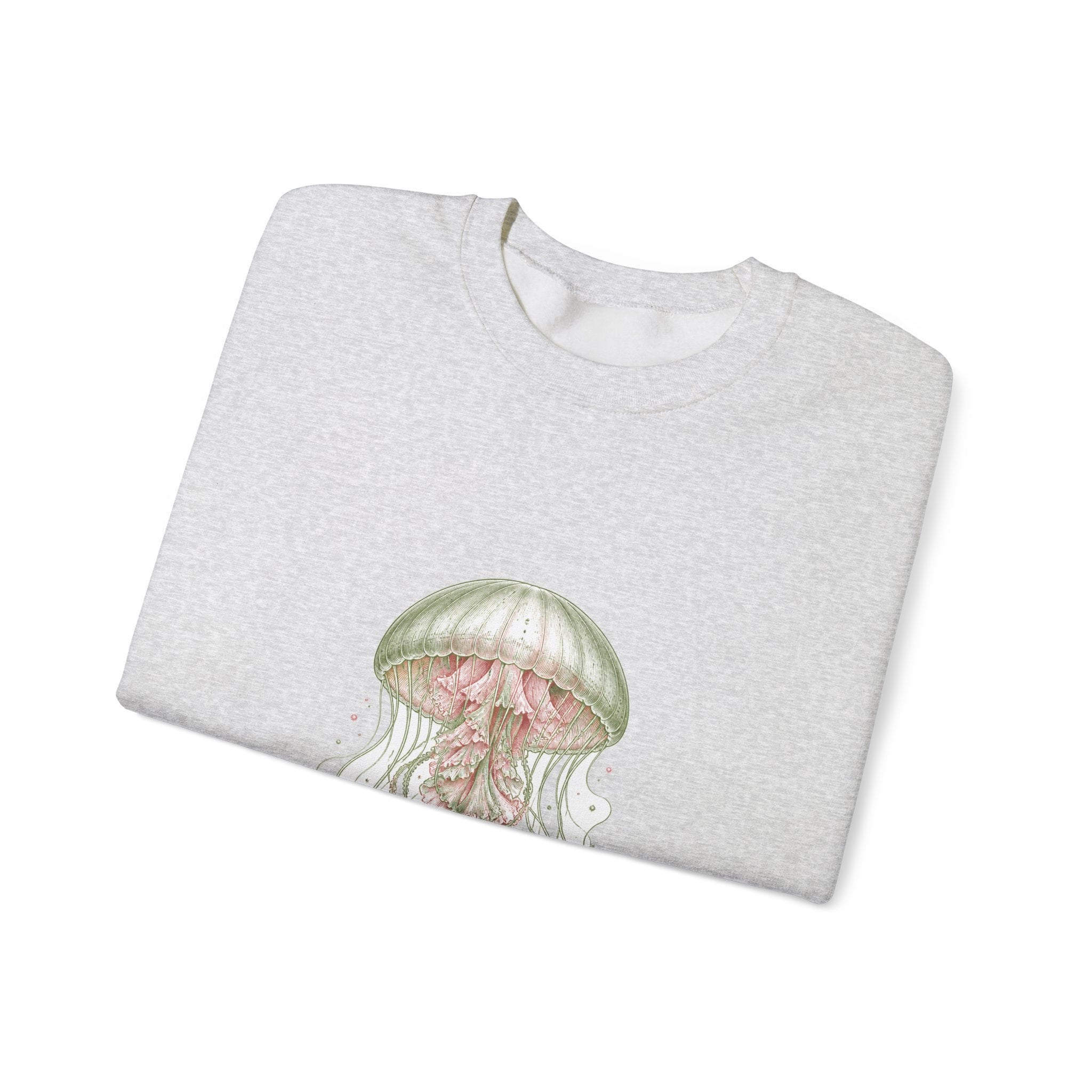 Matching Couple Sweatshirt - Octopus & Jellyfish Matching Couple Premium Fleece Sweatshirt Vintage Art His Hers Honeymoon Gift - Design B
