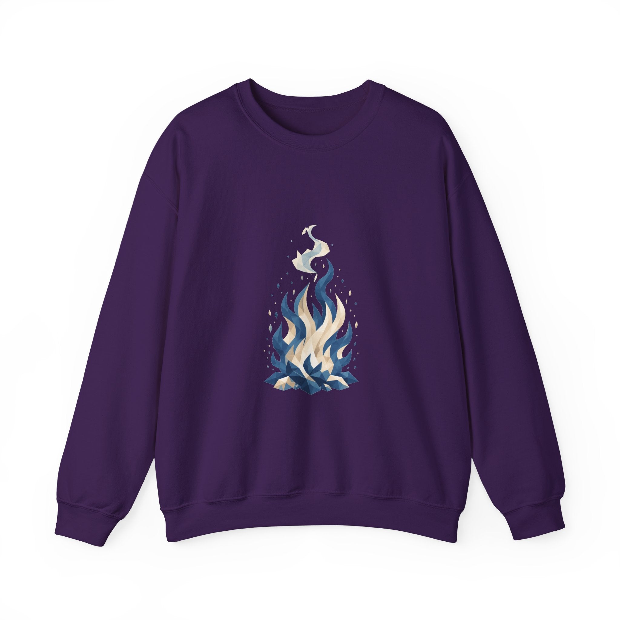 Matching Couple Sweatshirt - Wildfire & Waterfall Matching Couple Crewneck Sweatshirt Geometric Art His Hers Couple Gift - Design A