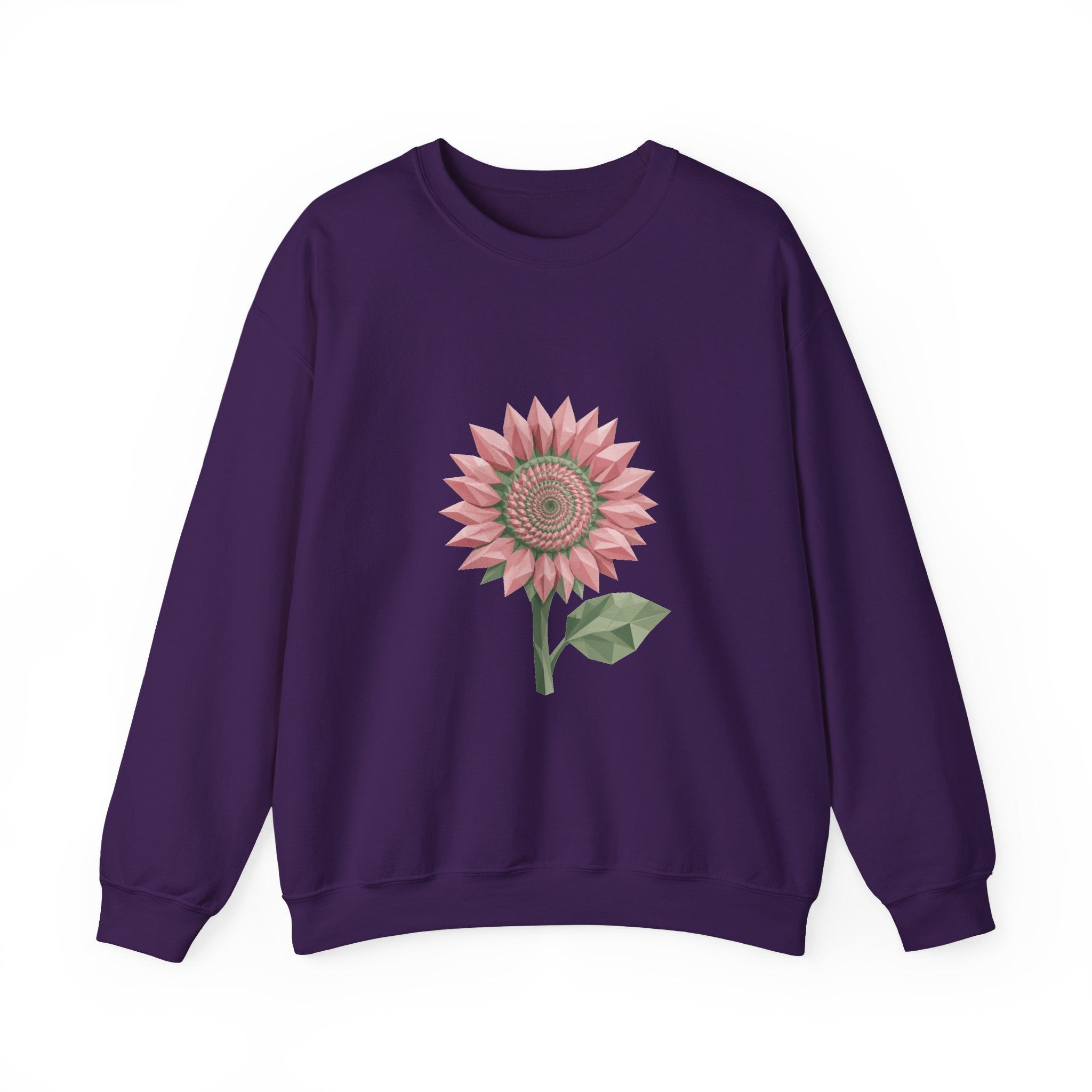 Matching Couple Sweatshirt - Sunflower & Moonflower Matching Couple Crewneck Sweatshirt Geometric Art His Hers Couple Gift - Design A
