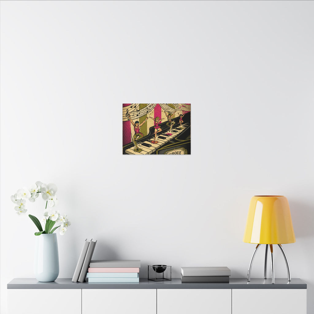 Grand Piano Acrobats Wall Art Canvas 16×20 Pop Art Living Room Decor Maximalist Print