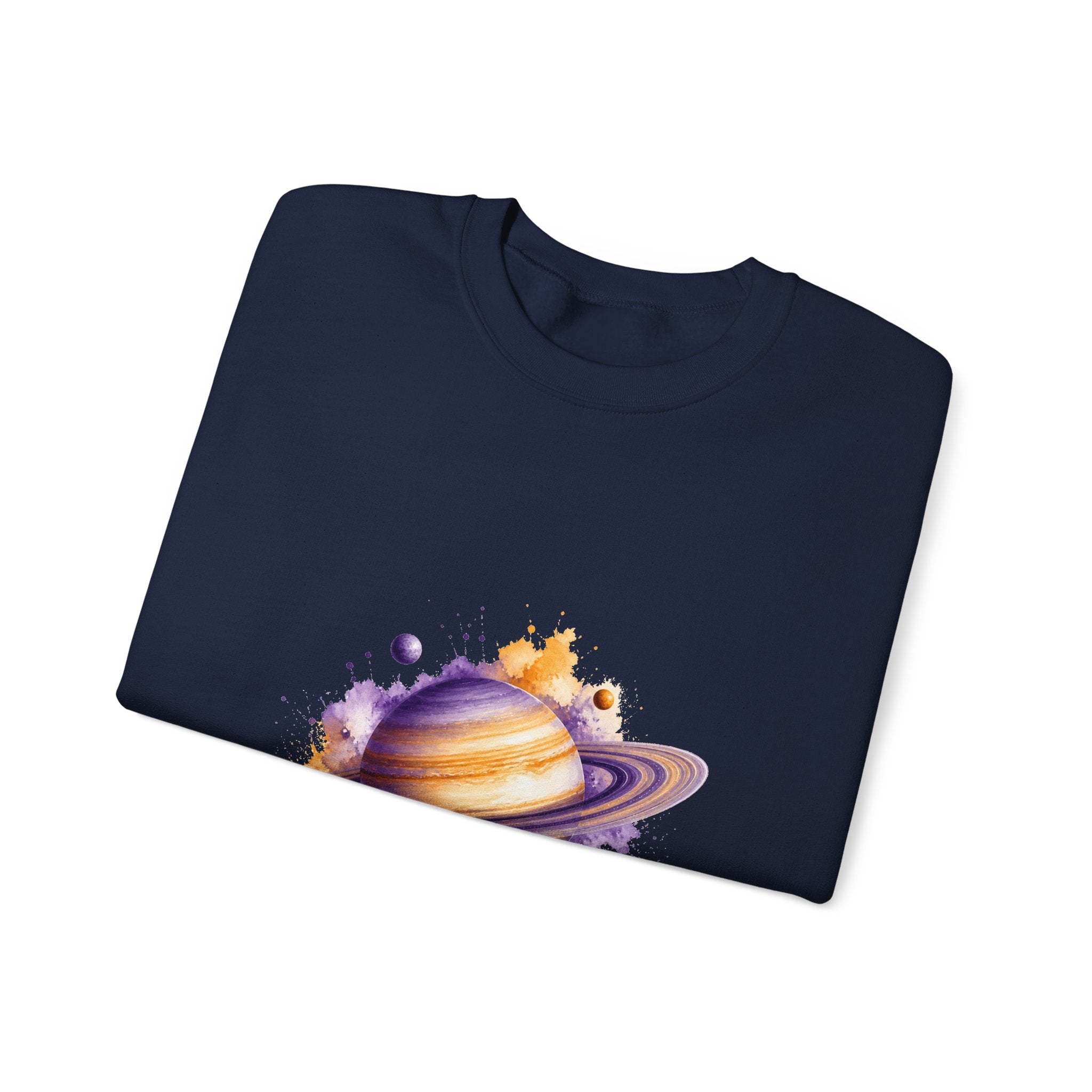 Matching Couple Sweatshirt - Saturn & Jupiter Matching Couple Comfort Colors Crew Watercolor Art His Hers Birthday Gift - Design A