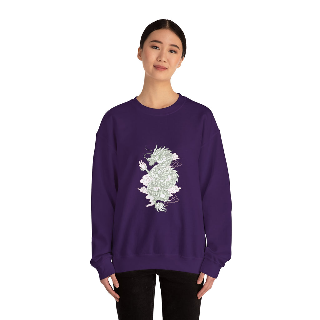 Matching Couple Sweatshirt - Dragon & Phoenix Matching Couple Premium Fleece Sweatshirt Minimalist Art His Hers Christmas Gift - Design A