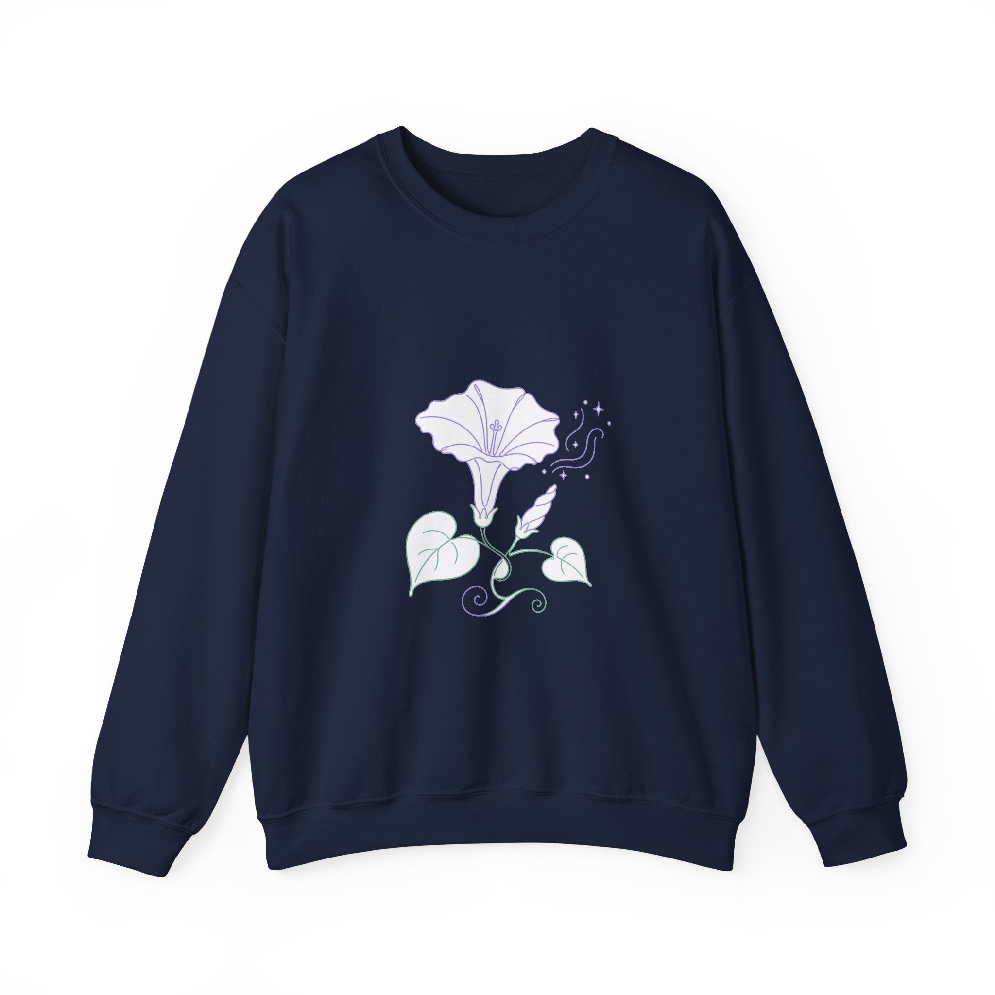 Matching Couple Sweatshirt - Sunflower & Moonflower Matching Couple Comfort Colors Crew Minimalist Art His Hers Christmas Gift - Design B