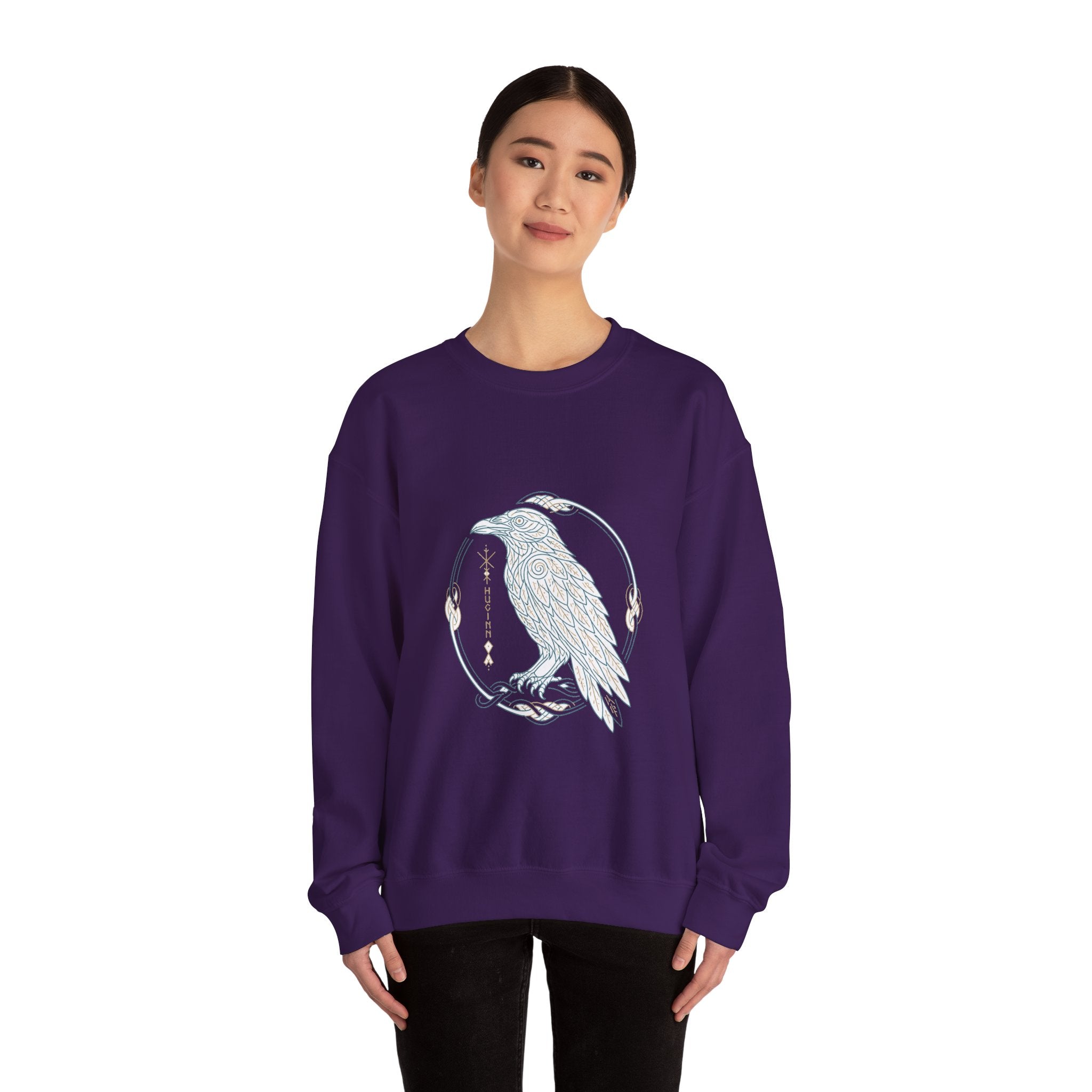 Matching Couple Sweatshirt - Huginn & Muninn Matching Couple Comfort Colors Crew Minimalist Art His Hers Christmas Gift - Design A