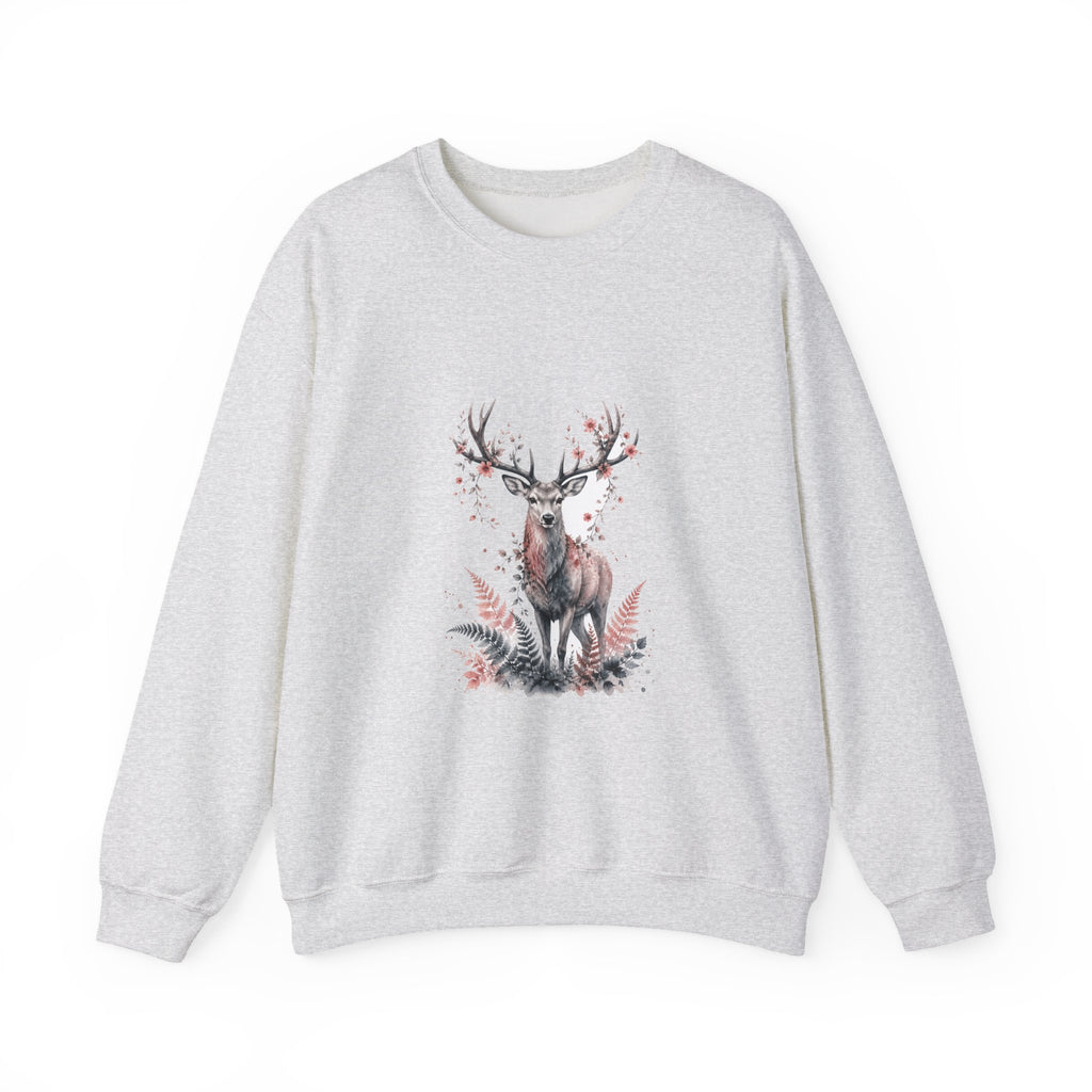Matching Couple Sweatshirt - Bear & Deer Matching Couple Premium Fleece Sweatshirt Watercolor Art His Hers Birthday Gift - Design B