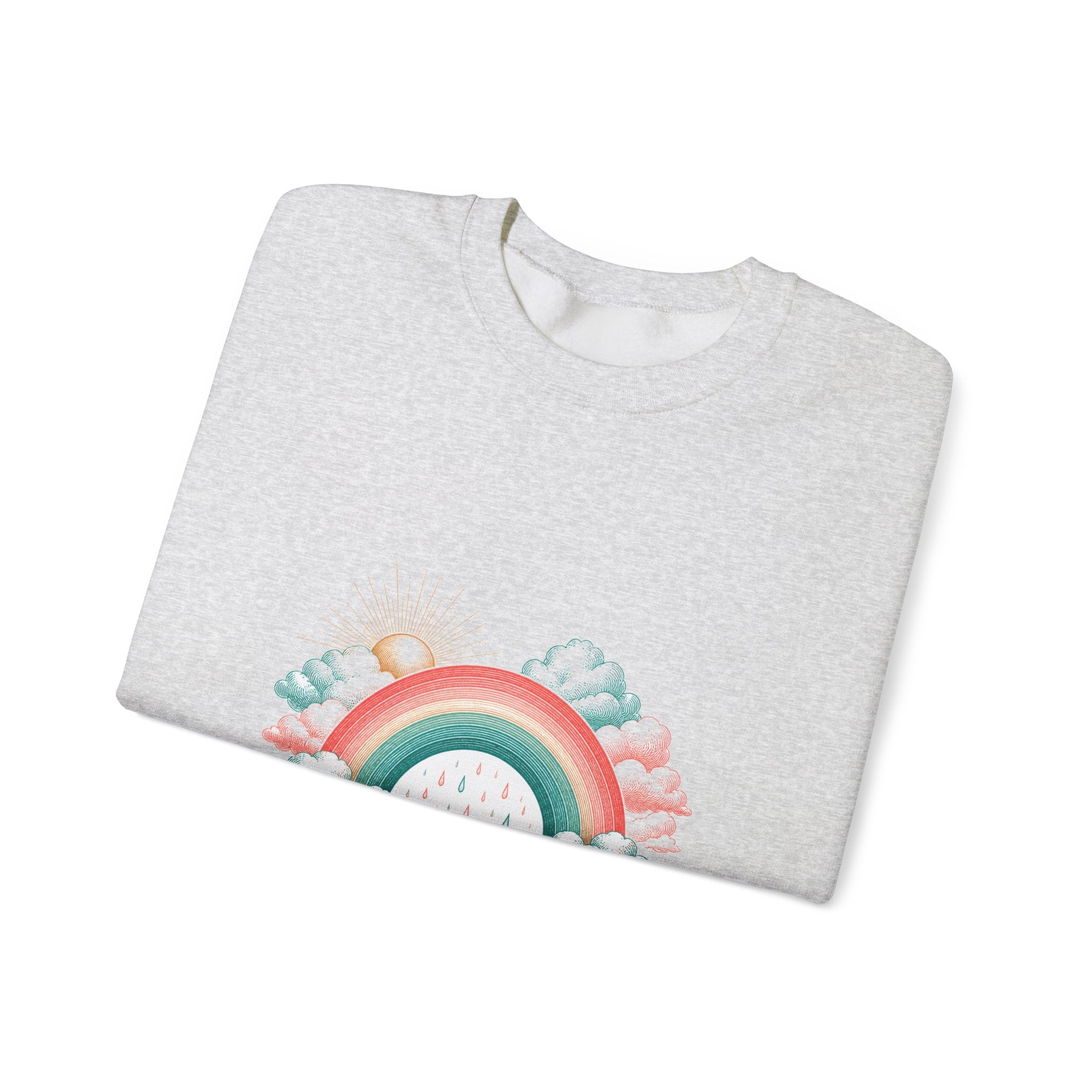 Matching Couple Sweatshirt - Storm & Rainbow Matching Couple Comfort Colors Crew Vintage Art His Hers Honeymoon Gift - Design B
