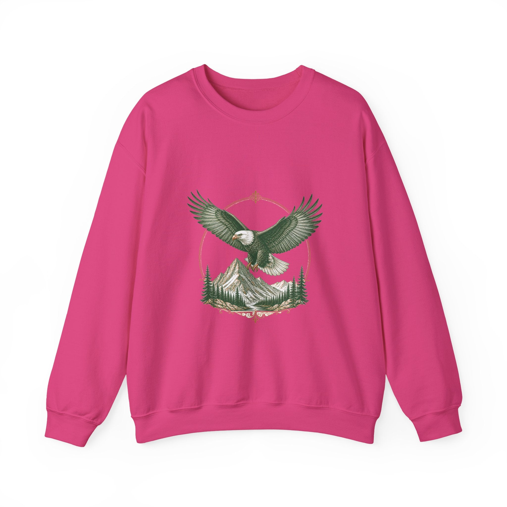 Matching Couple Sweatshirt - Eagle & Whale Matching Couple Premium Fleece Sweatshirt Vintage Art His Hers Honeymoon Gift - Design A