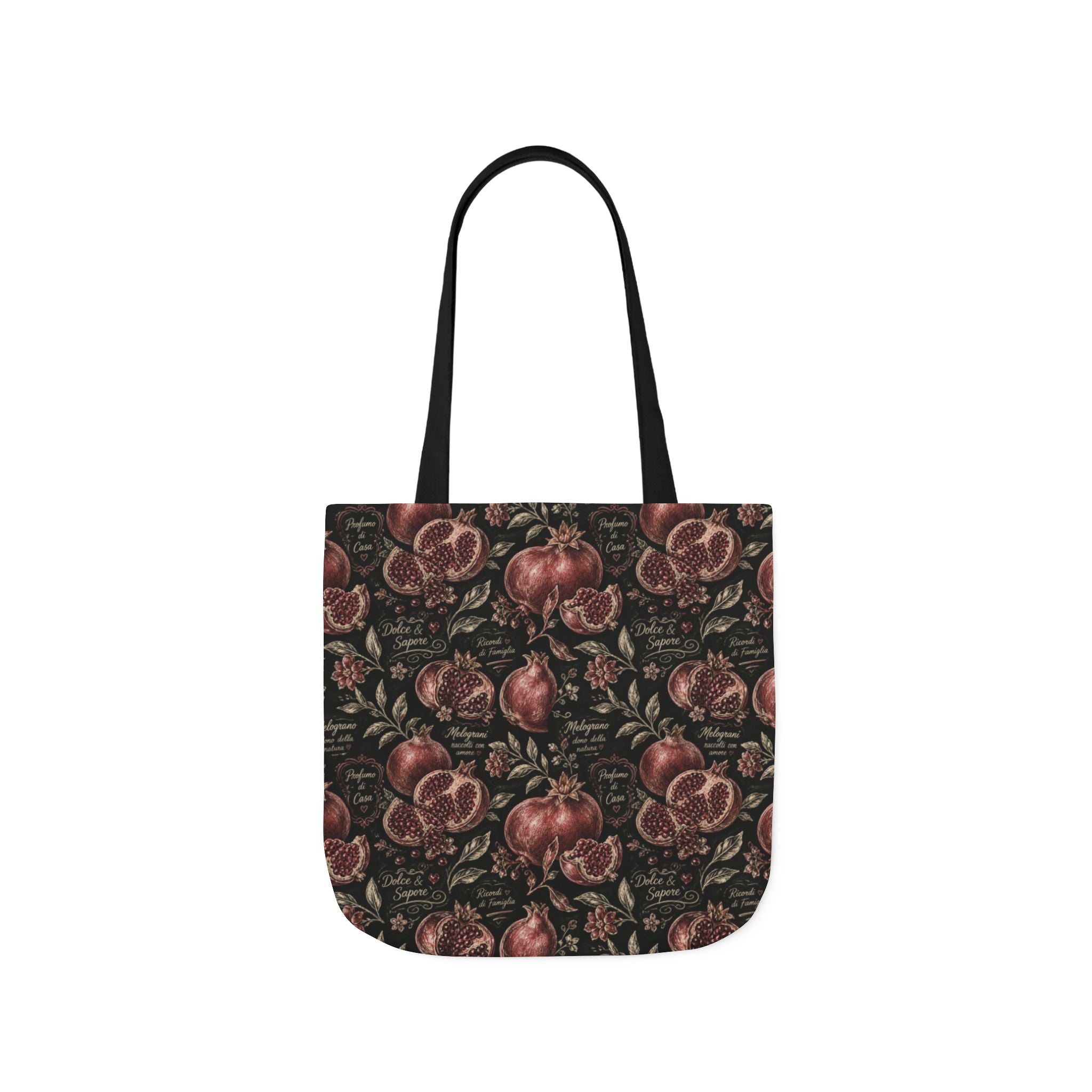 Split Pomegranates Canvas Tote Bag Mediterranean Kitchen Chalk Art Design Italian Cottagecore Gift