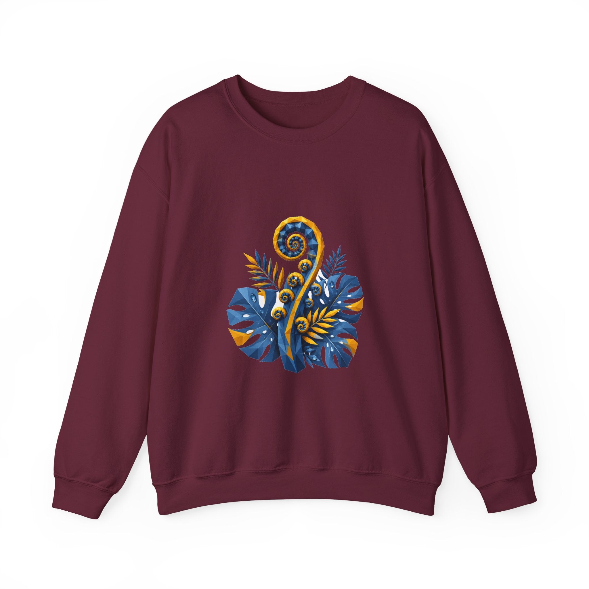 Matching Couple Sweatshirt - Desert & Rainforest Matching Couple Crewneck Sweatshirt Geometric Art His Hers Couple Gift - Design B