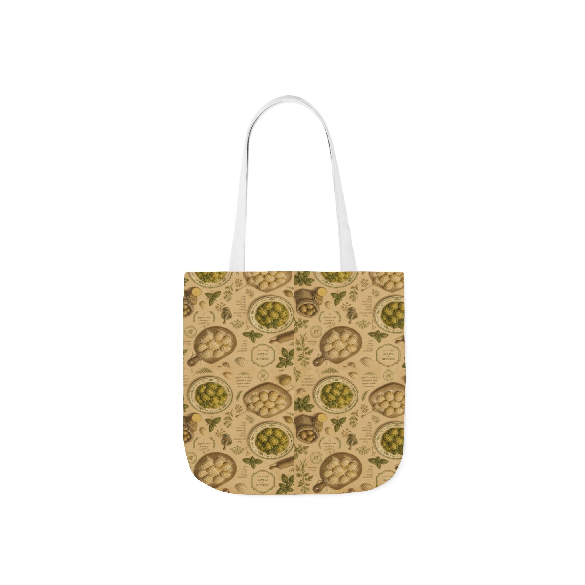 Potato Gnocchi Canvas Tote Bag Mediterranean Kitchen Botanical Design Italian Cottagecore Gift