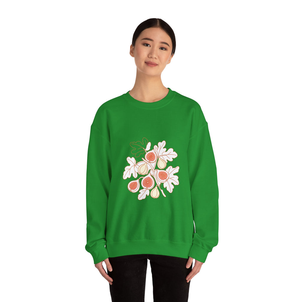 Matching Couple Sweatshirt - Olive Branch & Fig Matching Couple Premium Fleece Sweatshirt Minimalist Art His Hers Christmas Gift - Design B
