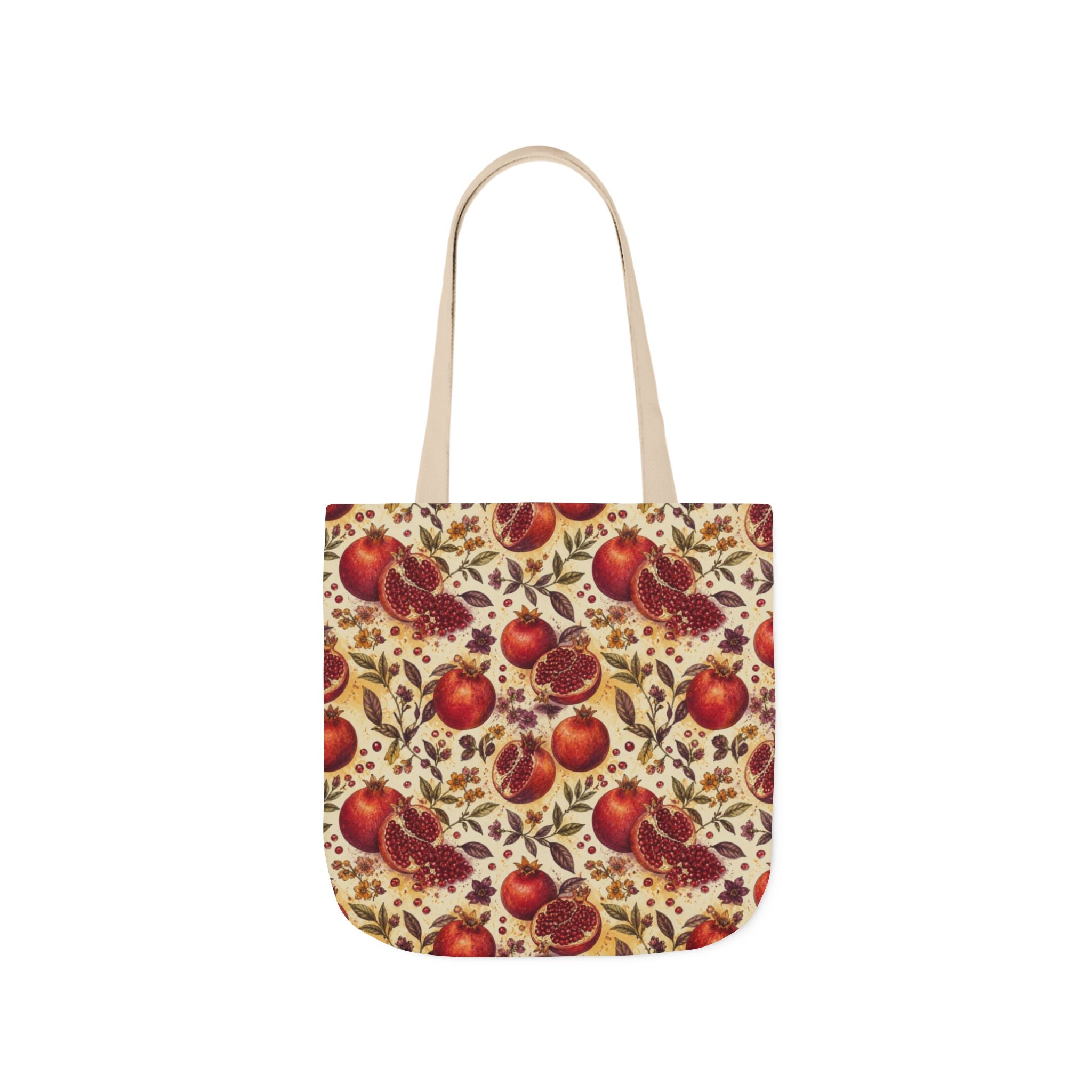 Split Pomegranates Canvas Tote Bag Mediterranean Kitchen Watercolor Design Italian Cottagecore Gift