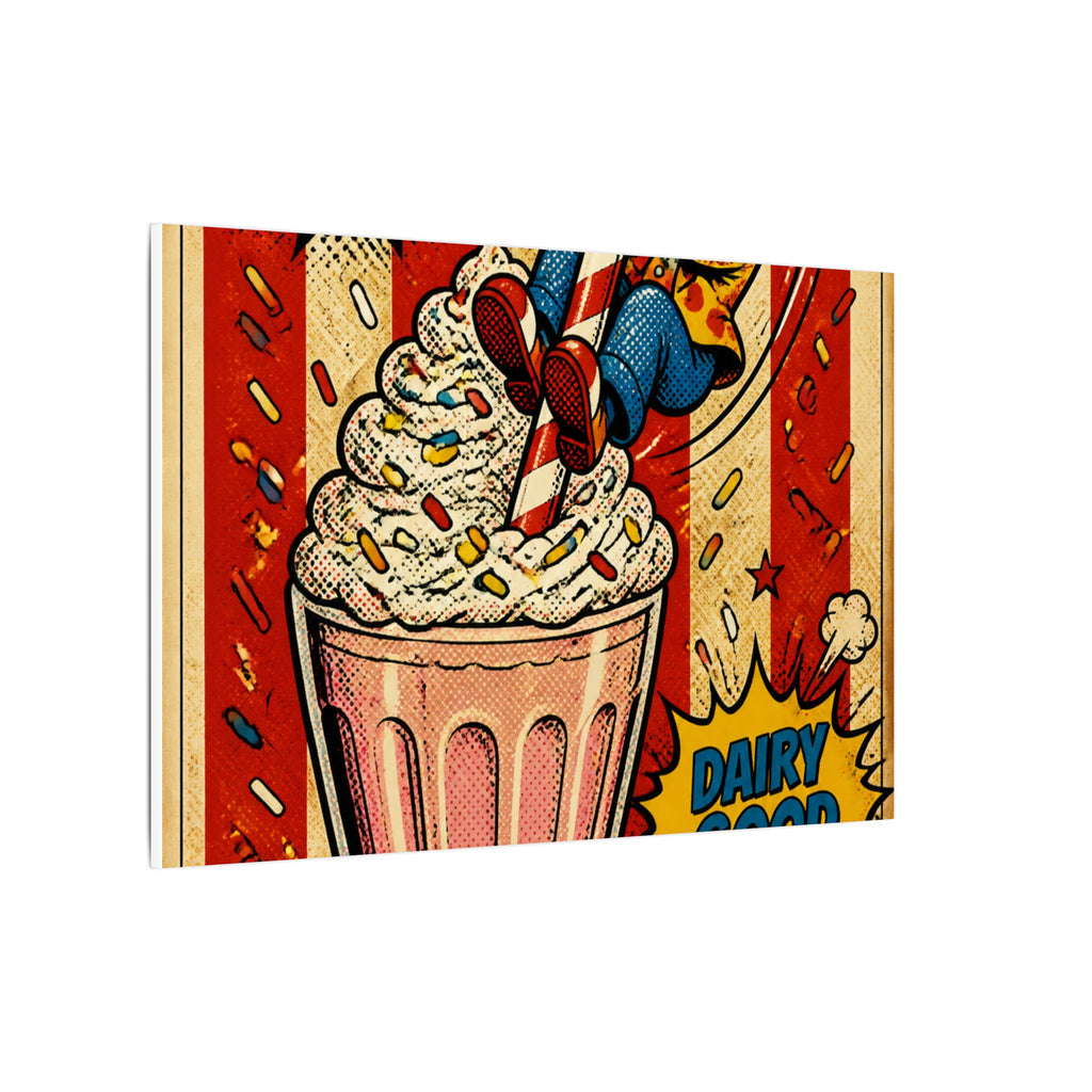 Milkshake Slide Clown Wall Art Canvas 24×36 Pop Art Restaurant Decor Maximalist Print