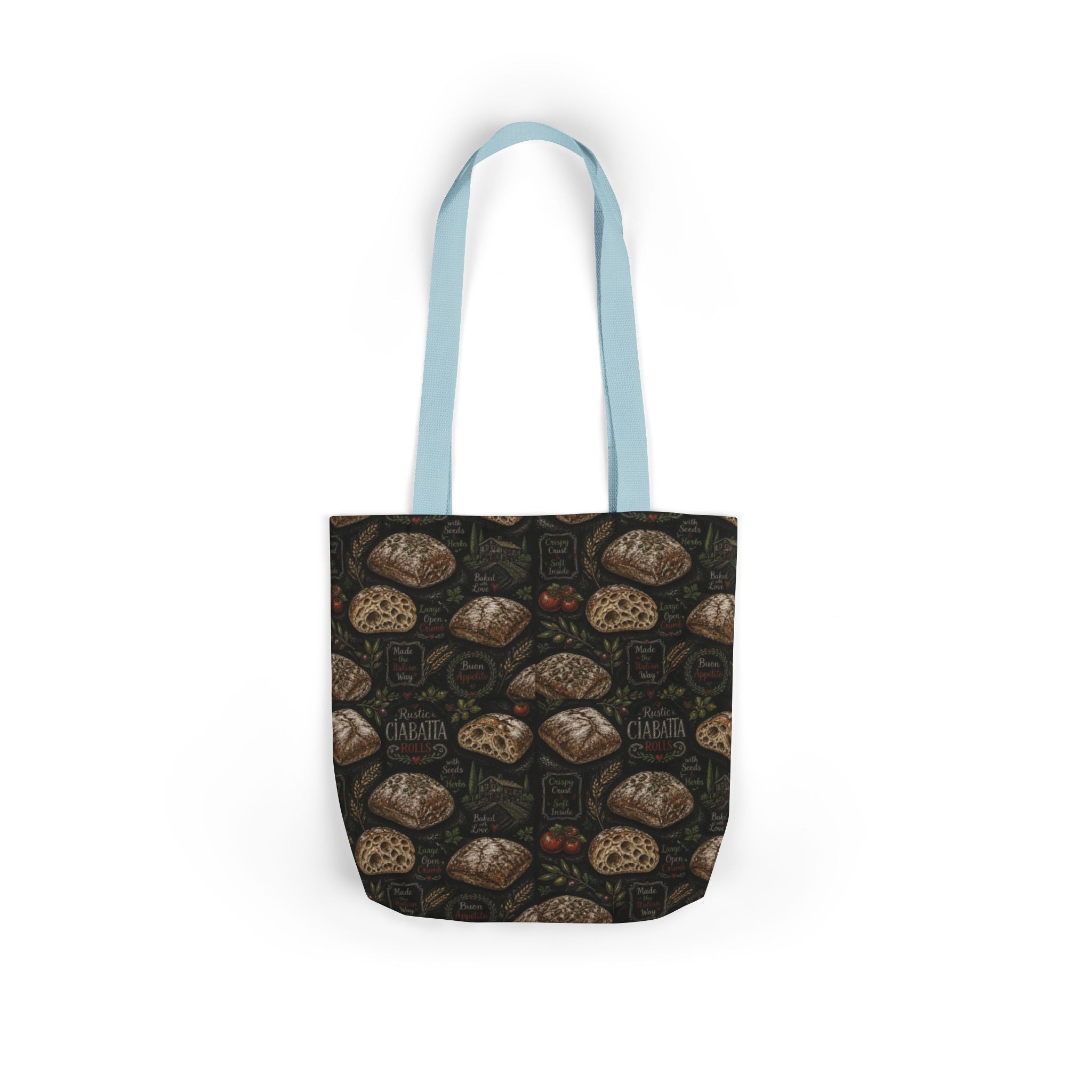 Ciabatta Rolls Canvas Tote Bag Mediterranean Kitchen Chalk Art Design Italian Cottagecore Gift