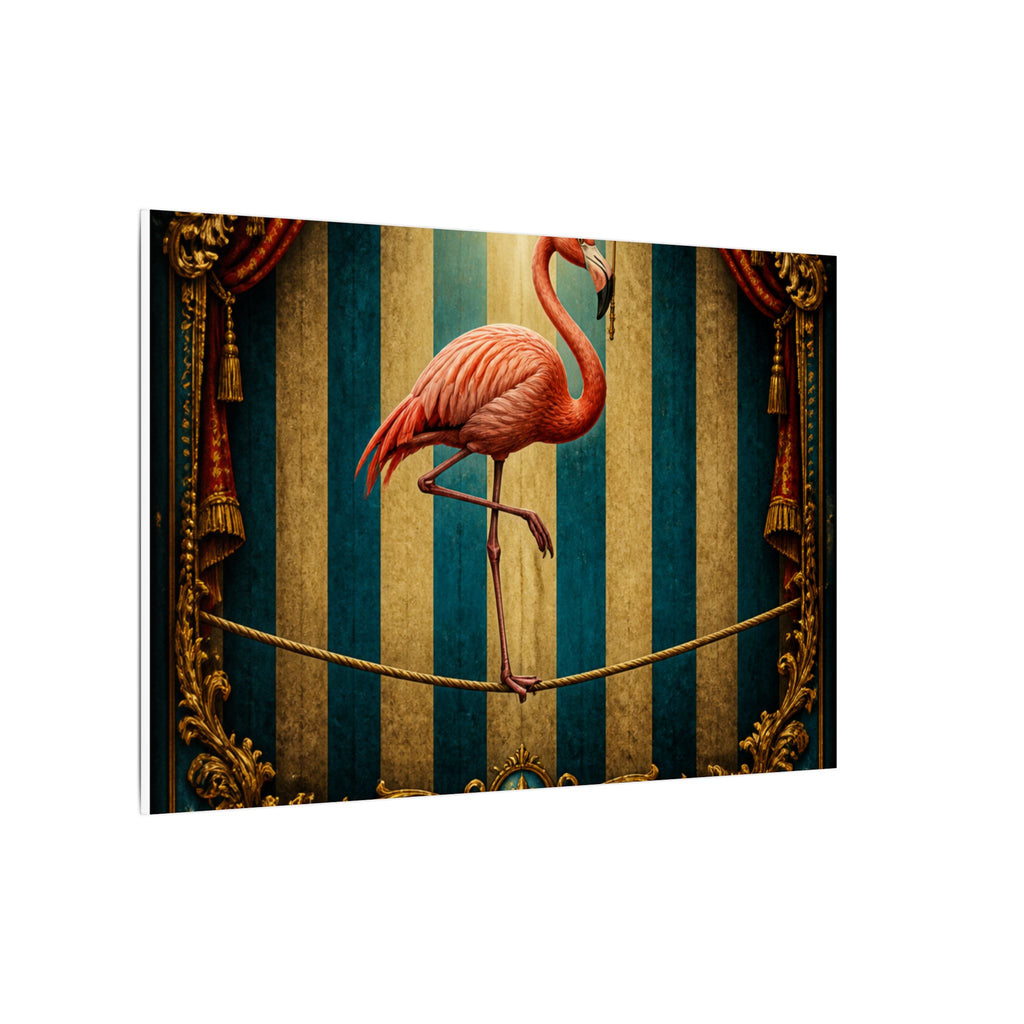 Flamingo Tightrope Wall Art Canvas 24×36 Baroque Studio Decor Maximalist Print