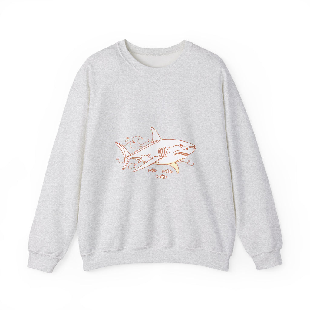Matching Couple Sweatshirt - Shark & Dolphin Matching Couple Crewneck Sweatshirt Minimalist Art His Hers Valentine Gift - Design A