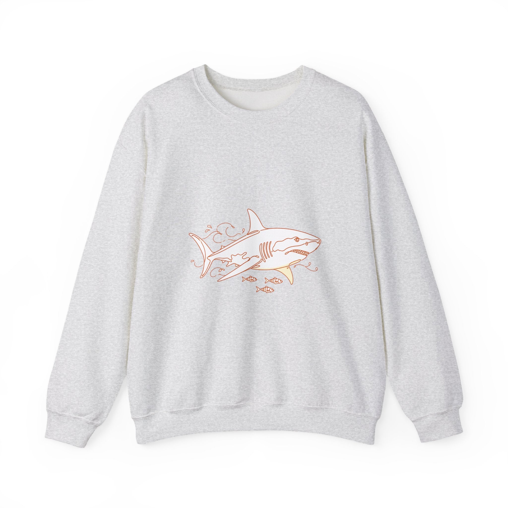 Matching Couple Sweatshirt - Shark & Dolphin Matching Couple Crewneck Sweatshirt Minimalist Art His Hers Valentine Gift - Design A