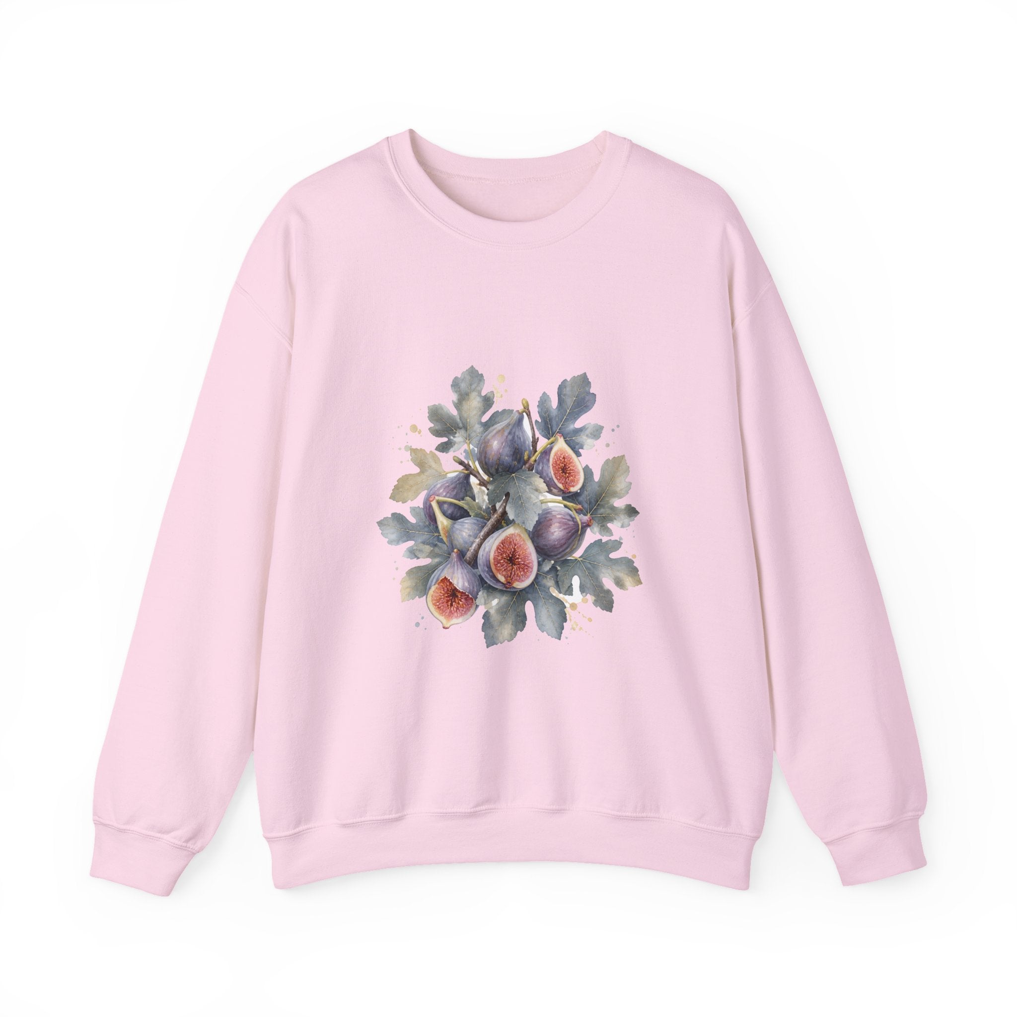 Matching Couple Sweatshirt - Olive Branch & Fig Matching Couple Crewneck Sweatshirt Watercolor Art His Hers Engagement Gift - Design B