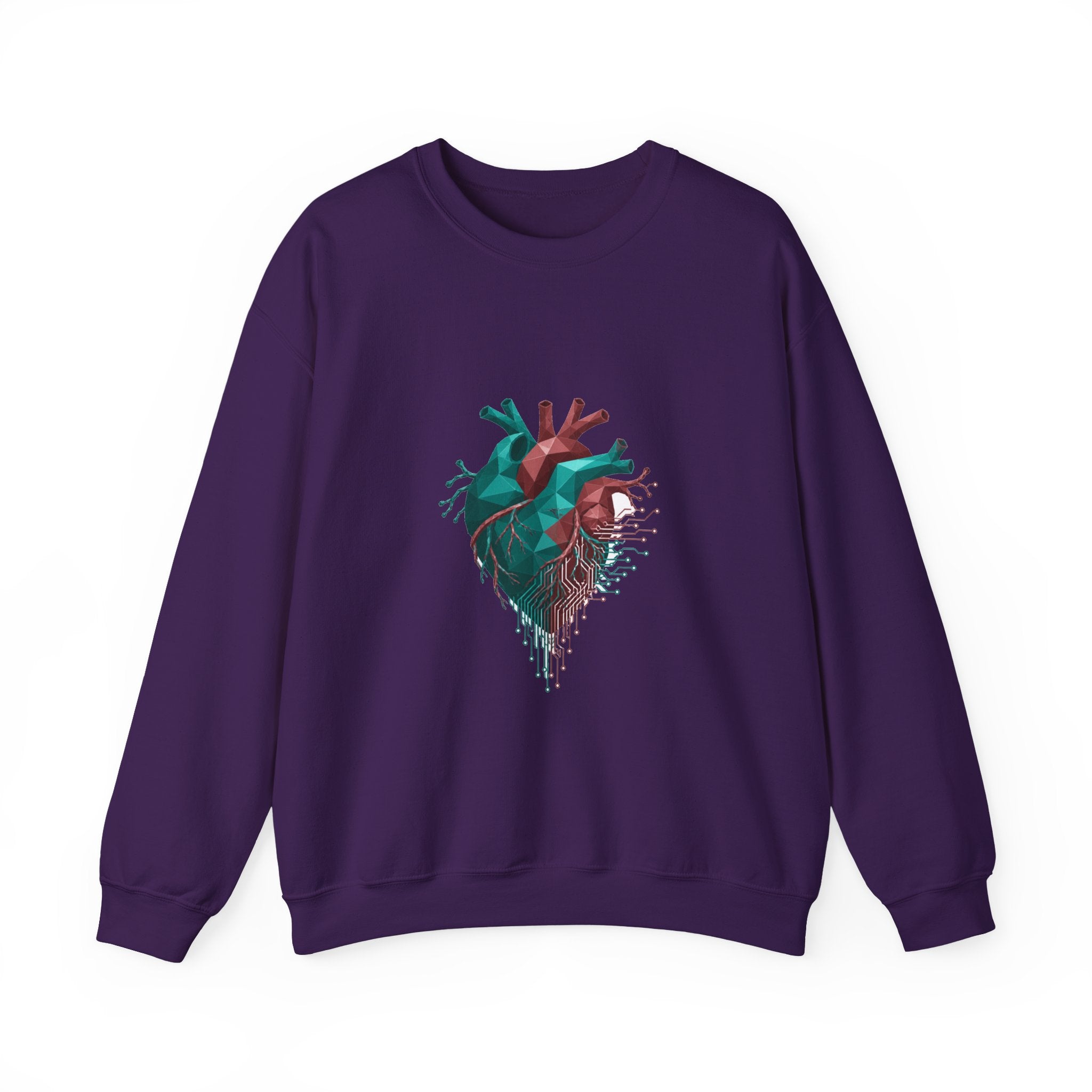Matching Couple Sweatshirt - Robot & Heart Matching Couple Comfort Colors Crew Geometric Art His Hers Love Gift - Design B