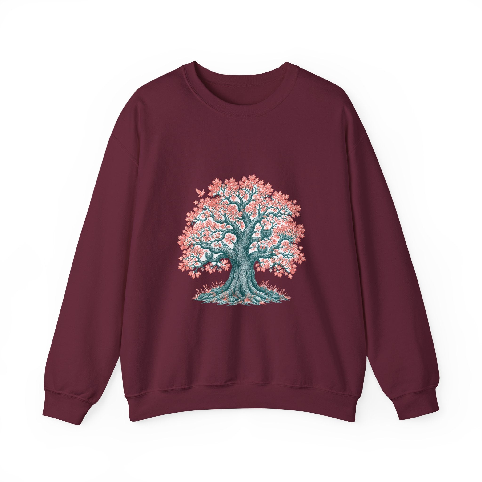 Matching Couple Sweatshirt - Ancient Oak & Deep Roots Matching Couple Crewneck Sweatshirt Hand-Drawn Art His Hers Best Friend Gift - Design A
