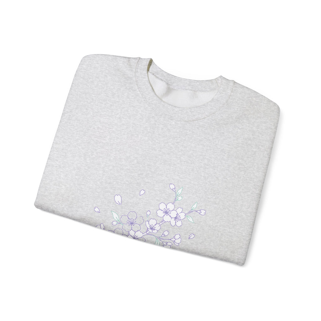 Matching Couple Sweatshirt - Cherry Blossom & Maple Leaf Matching Couple Crewneck Sweatshirt Minimalist Art His Hers Valentine Gift - Design A
