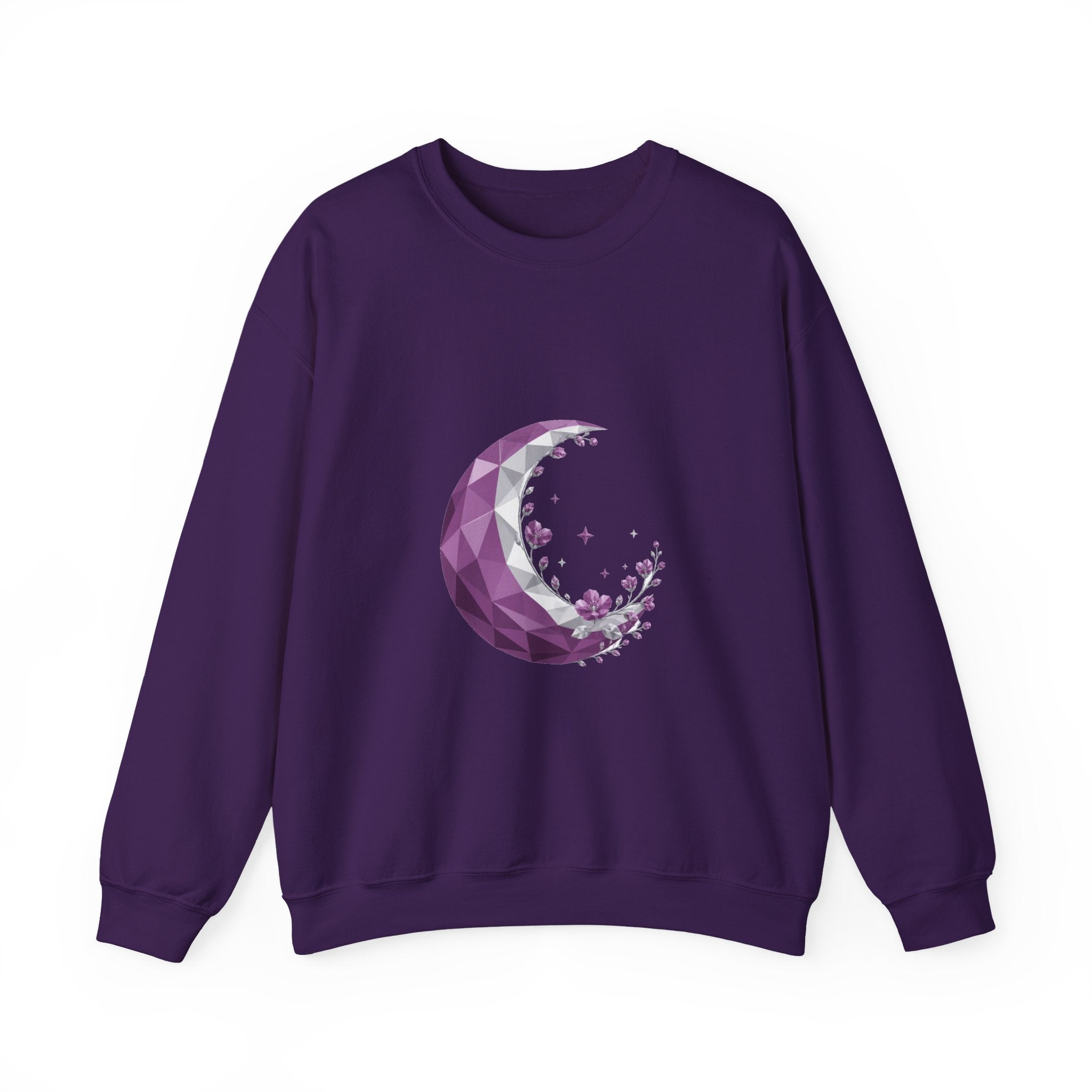 Matching Couple Sweatshirt - Waxing & Waning Moon Matching Couple Premium Fleece Sweatshirt Geometric Art His Hers Love Gift - Design A