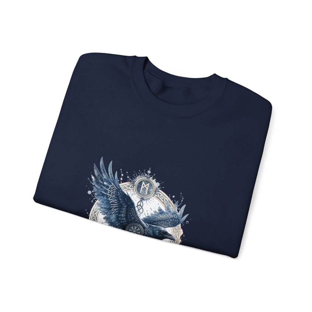 Matching Couple Sweatshirt - Huginn & Muninn Matching Couple Comfort Colors Crew Watercolor Art His Hers Birthday Gift - Design B