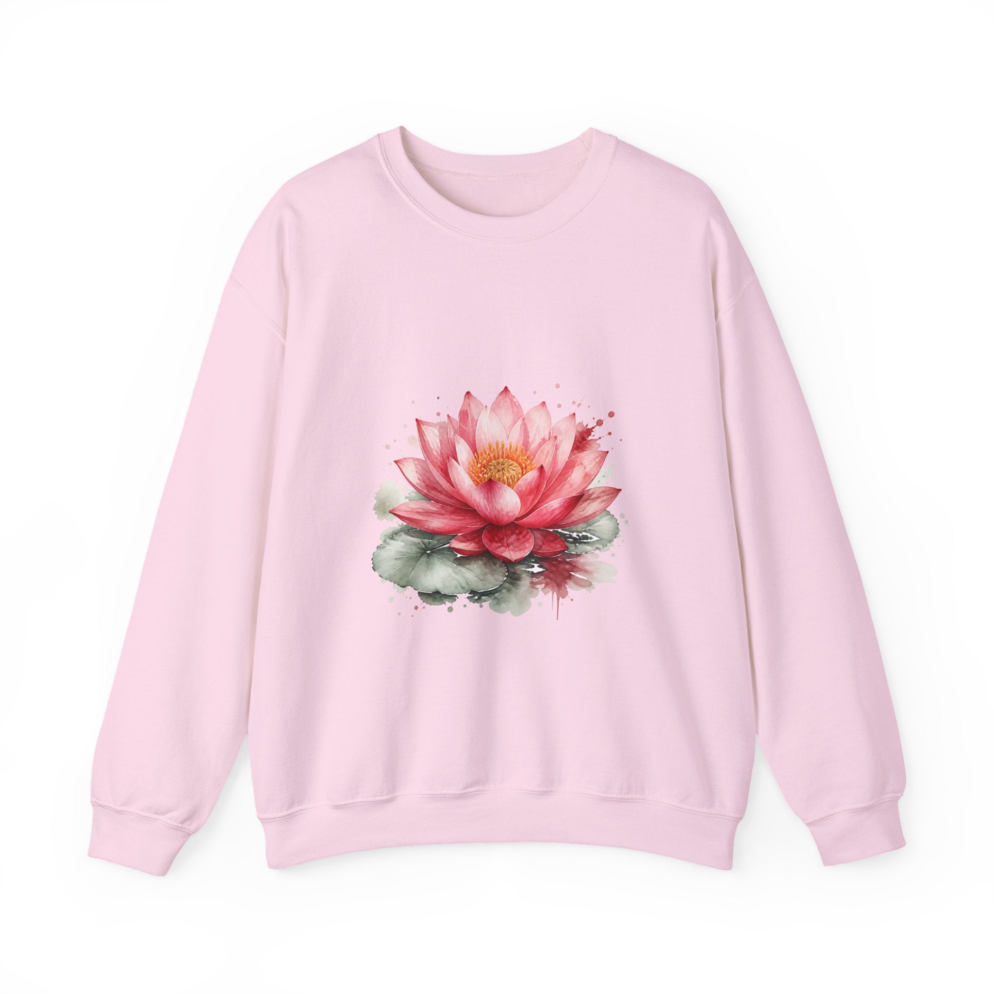 Matching Couple Sweatshirt - Open & Closed Lotus Matching Couple Crewneck Sweatshirt Watercolor Art His Hers Engagement Gift - Design A