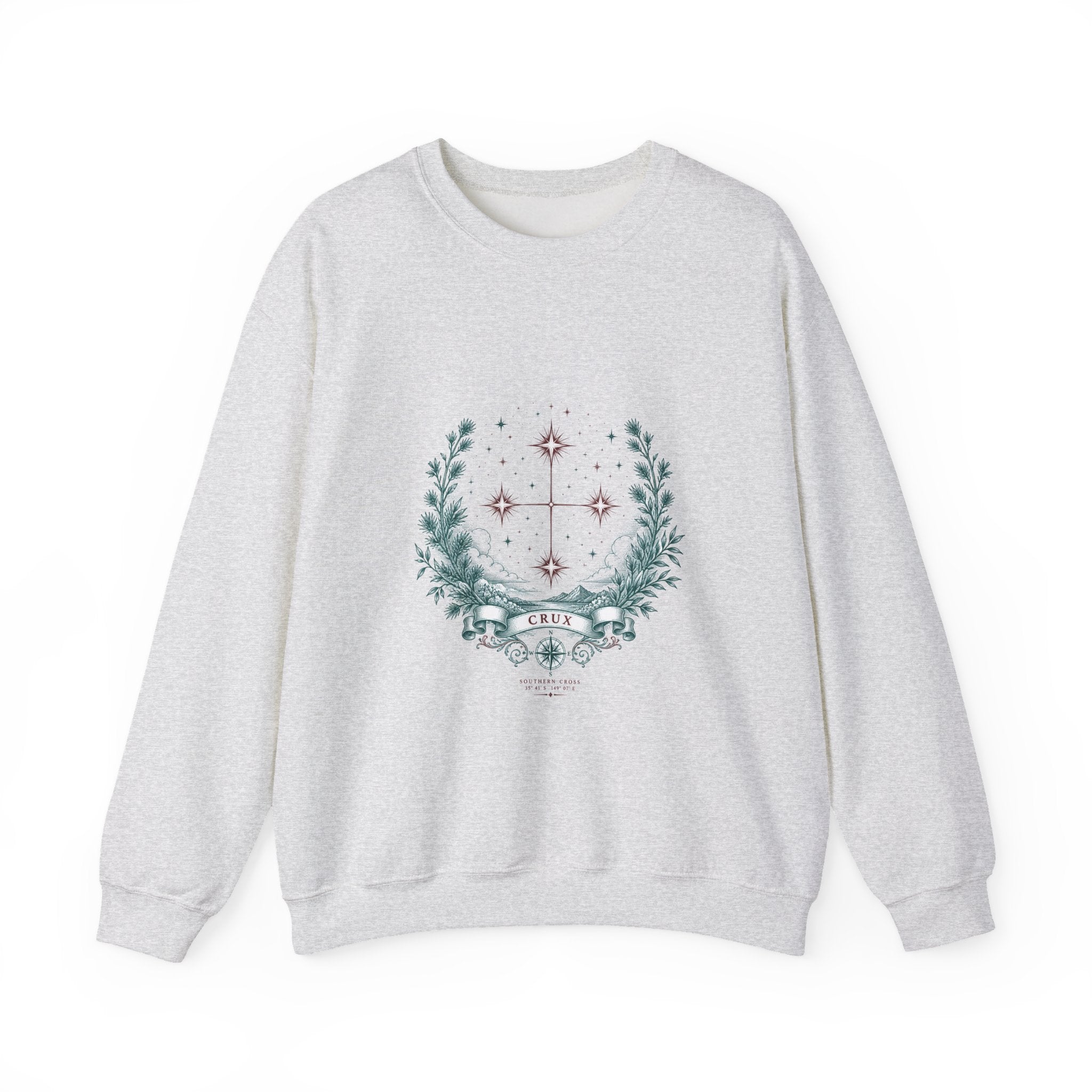 Matching Couple Sweatshirt - Aurora & Southern Cross Matching Couple Crewneck Sweatshirt Vintage Art His Hers Wedding Gift - Design B