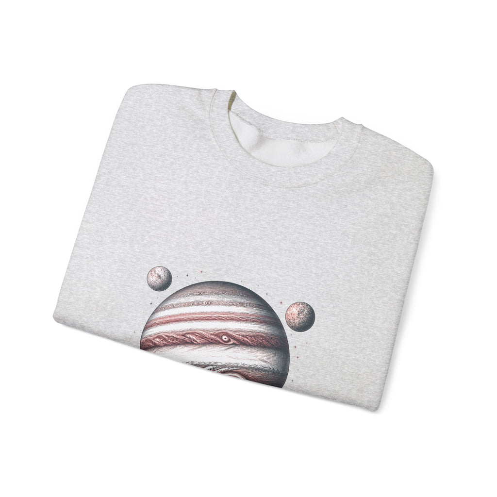 Matching Couple Sweatshirt - Saturn & Jupiter Matching Couple Crewneck Sweatshirt Hand-Drawn Art His Hers Best Friend Gift - Design B