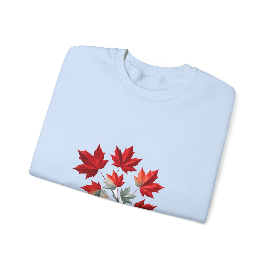 Matching Couple Sweatshirt - Cherry Blossom & Maple Leaf Matching Couple Crewneck Sweatshirt Geometric Art His Hers Couple Gift - Design B