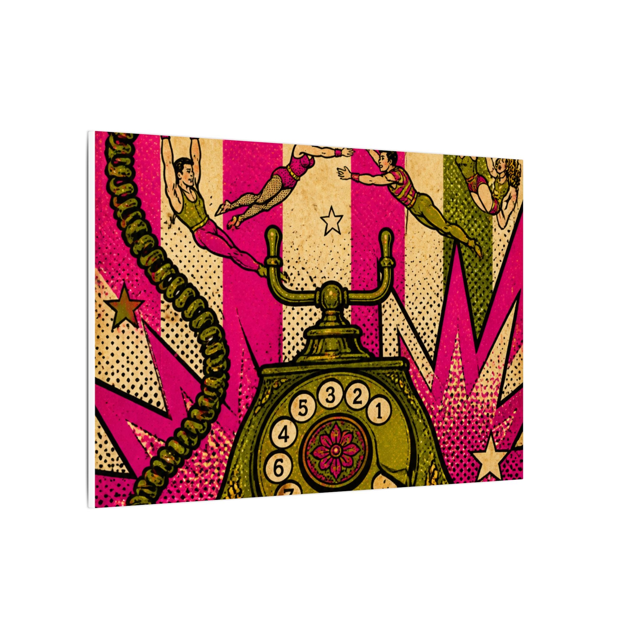 Vintage Telephone Booth Wall Art Canvas 24×36 Pop Art Restaurant Decor Maximalist Print
