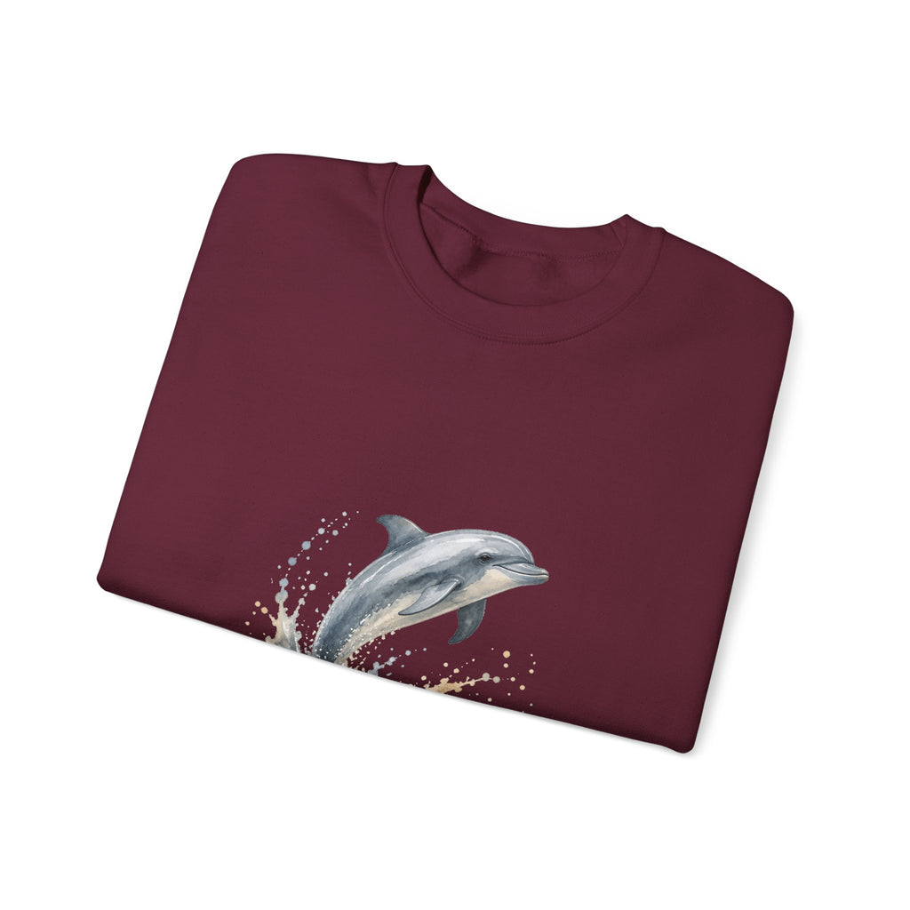 Matching Couple Sweatshirt - Shark & Dolphin Matching Couple Comfort Colors Crew Watercolor Art His Hers Birthday Gift - Design B