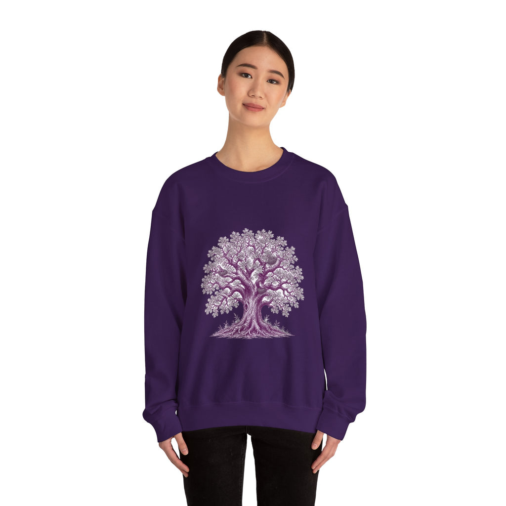Matching Couple Sweatshirt - Ancient Oak & Deep Roots Matching Couple Premium Fleece Sweatshirt Hand-Drawn Art His Hers Anniversary Gift - Design A