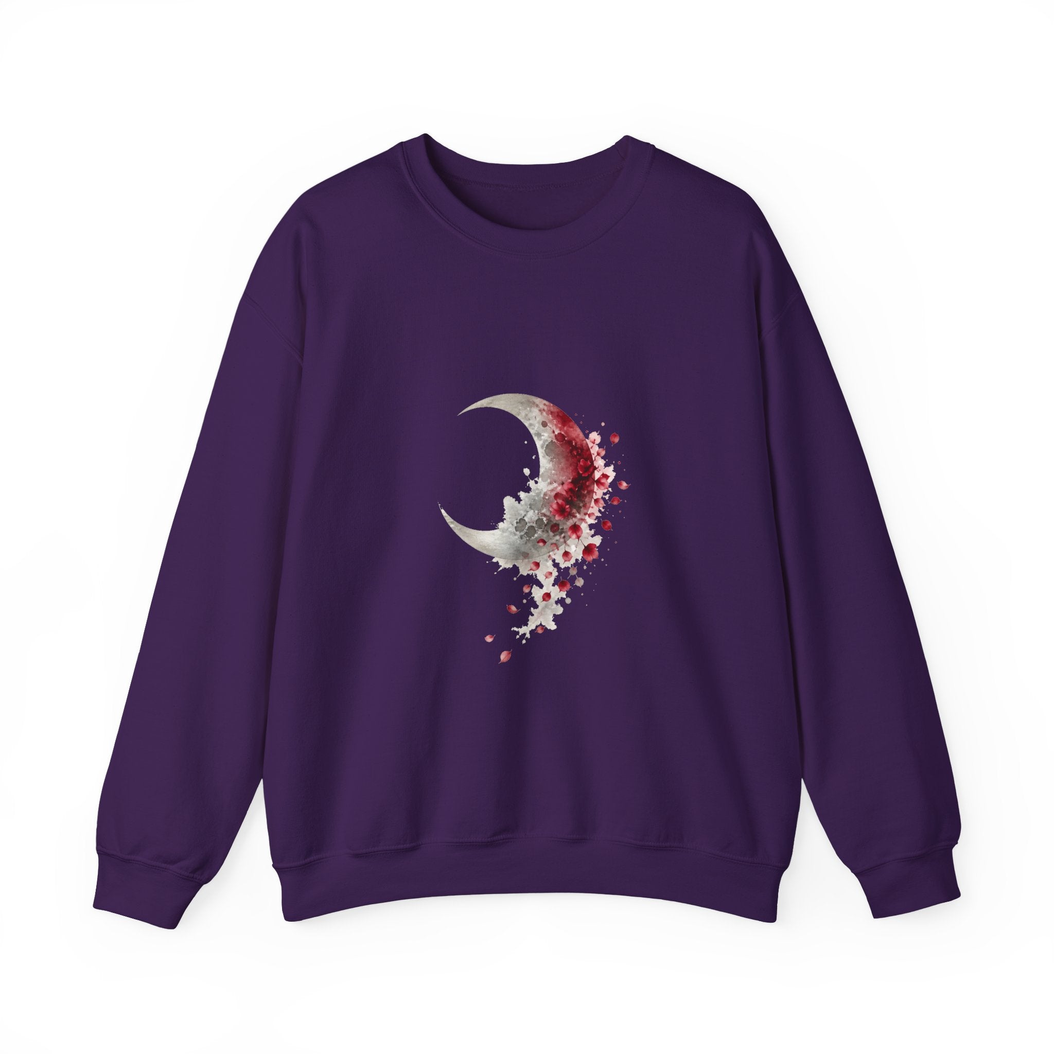 Matching Couple Sweatshirt - Waxing & Waning Moon Matching Couple Comfort Colors Crew Watercolor Art His Hers Birthday Gift - Design B