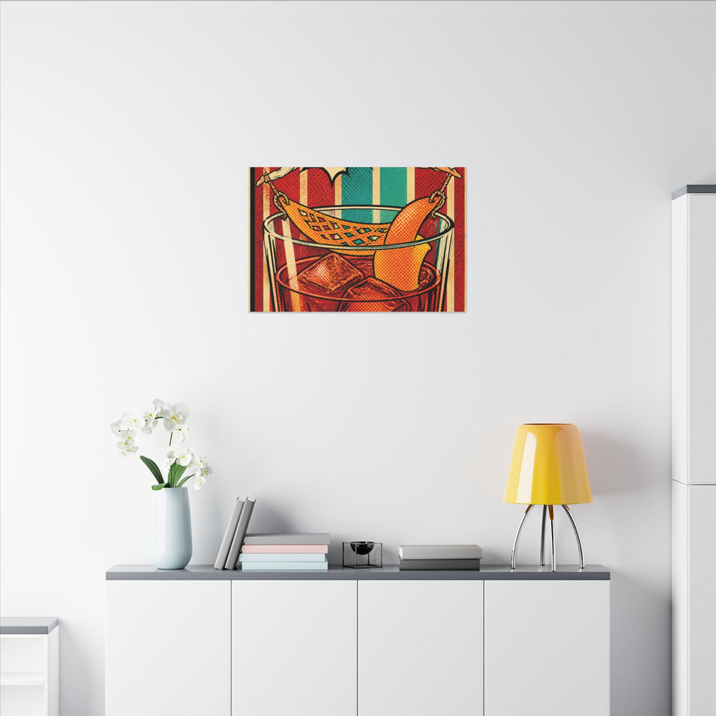 Negroni Trapeze Act Wall Art Canvas 24×36 Pop Art Restaurant Decor Maximalist Print