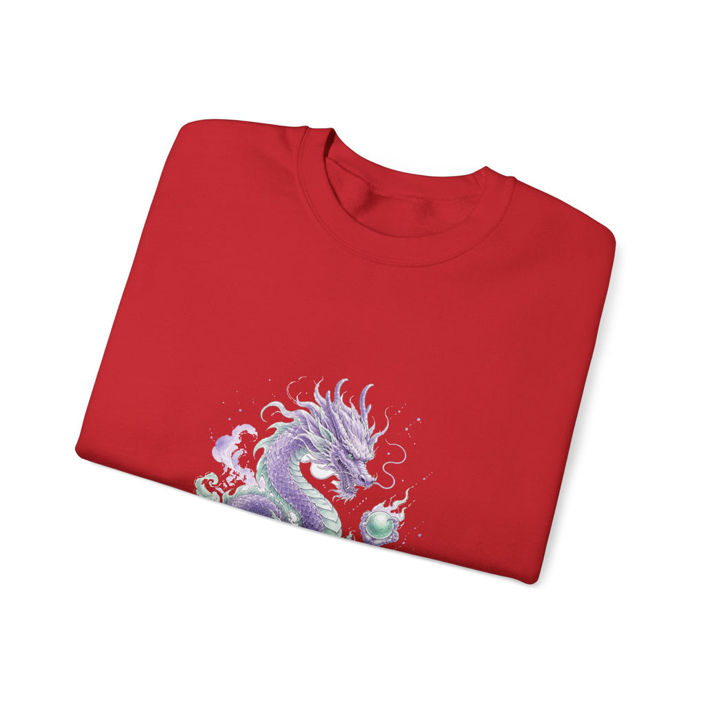 Matching Couple Sweatshirt - Dragon & Phoenix Matching Couple Crewneck Sweatshirt Watercolor Art His Hers Engagement Gift - Design A
