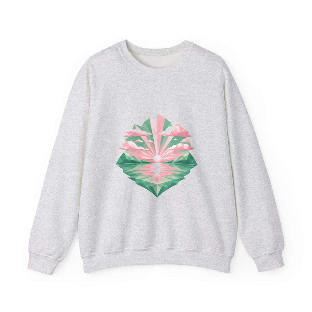 Matching Couple Sweatshirt - Sunrise & Sunset Matching Couple Crewneck Sweatshirt Geometric Art His Hers Couple Gift - Design A