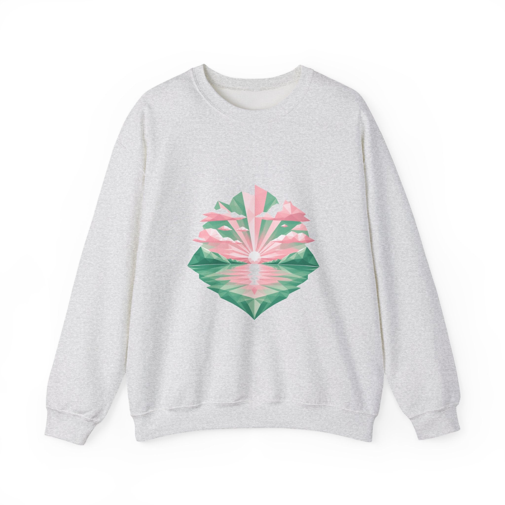Matching Couple Sweatshirt - Sunrise & Sunset Matching Couple Crewneck Sweatshirt Geometric Art His Hers Couple Gift - Design A