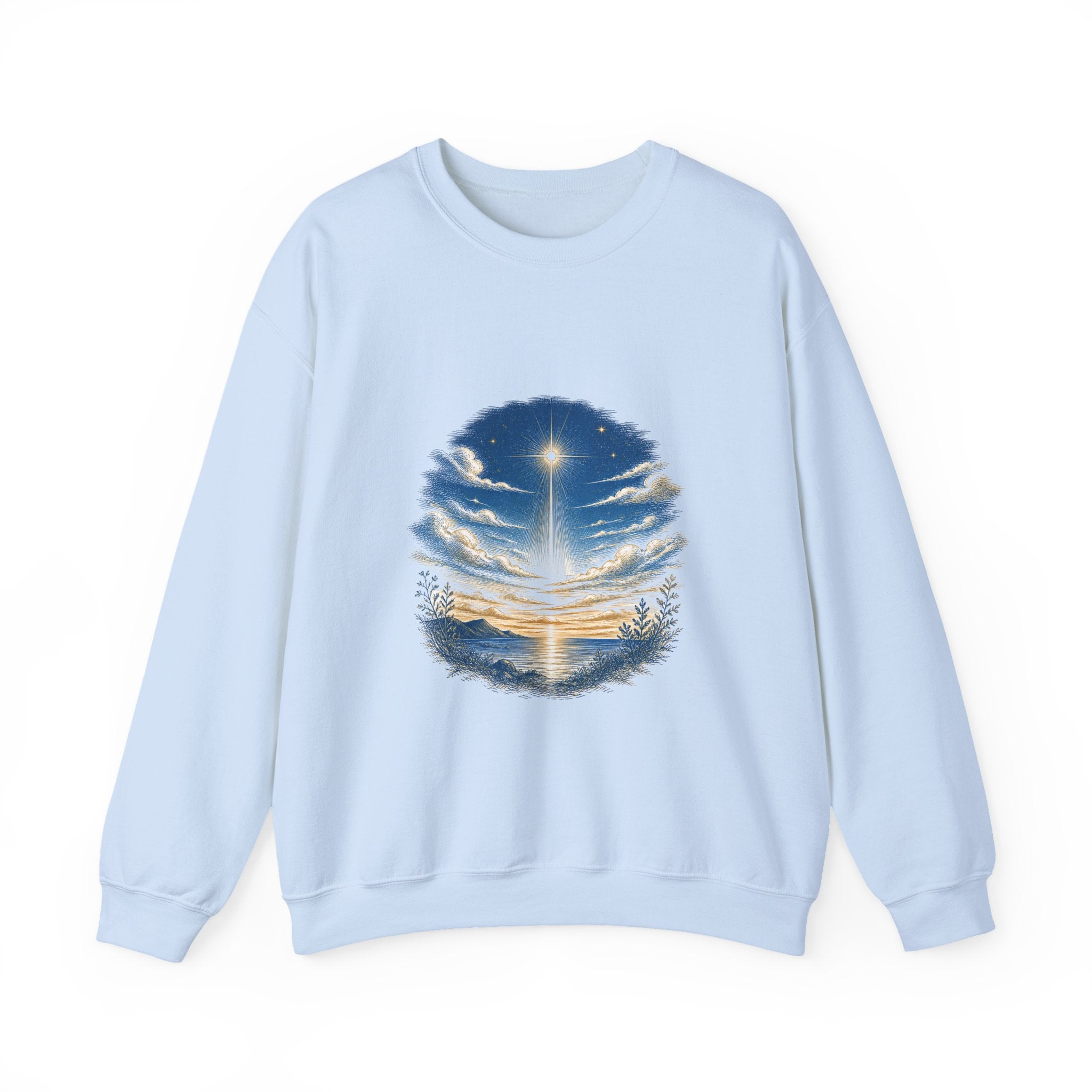 Matching Couple Sweatshirt - Evening & Morning Star Matching Couple Comfort Colors Crew Hand-Drawn Art His Hers Anniversary Gift - Design A