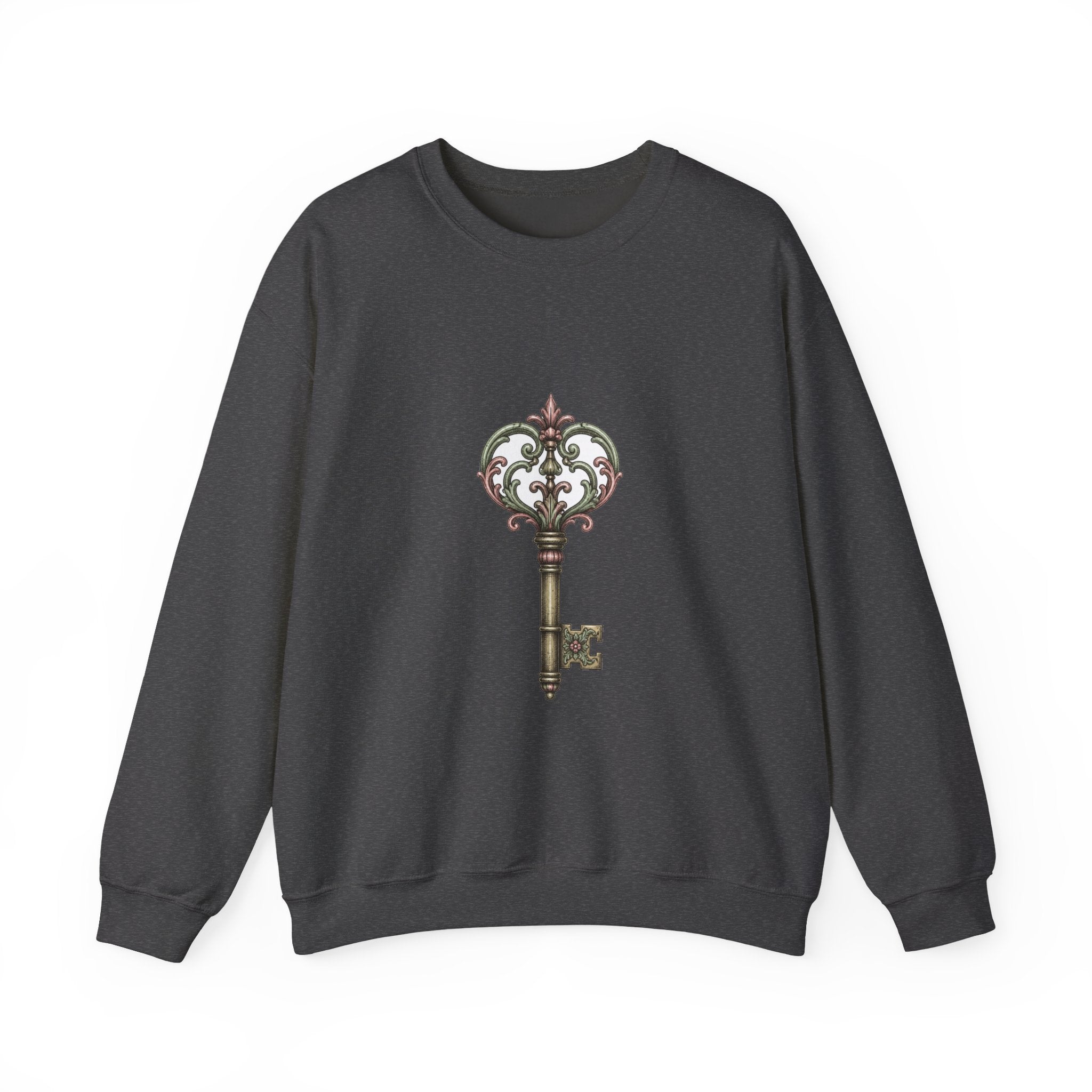 Matching Couple Sweatshirt - Key & Lock Matching Couple Crewneck Sweatshirt Hand-Drawn Art His Hers Best Friend Gift - Design A