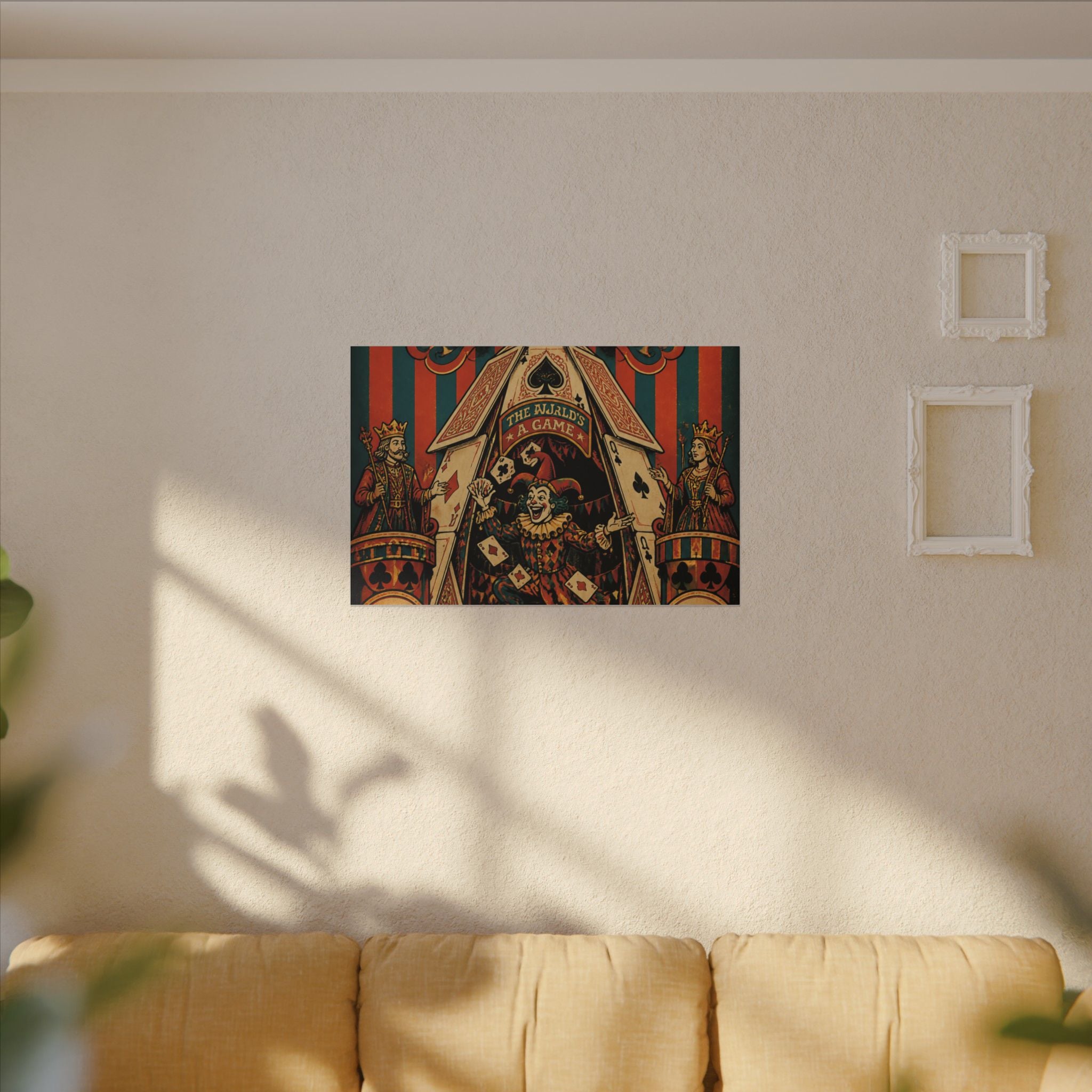 Playing Cards Tent Wall Art Canvas 24×36 Psychedelic Dining Room Decor Maximalist Print