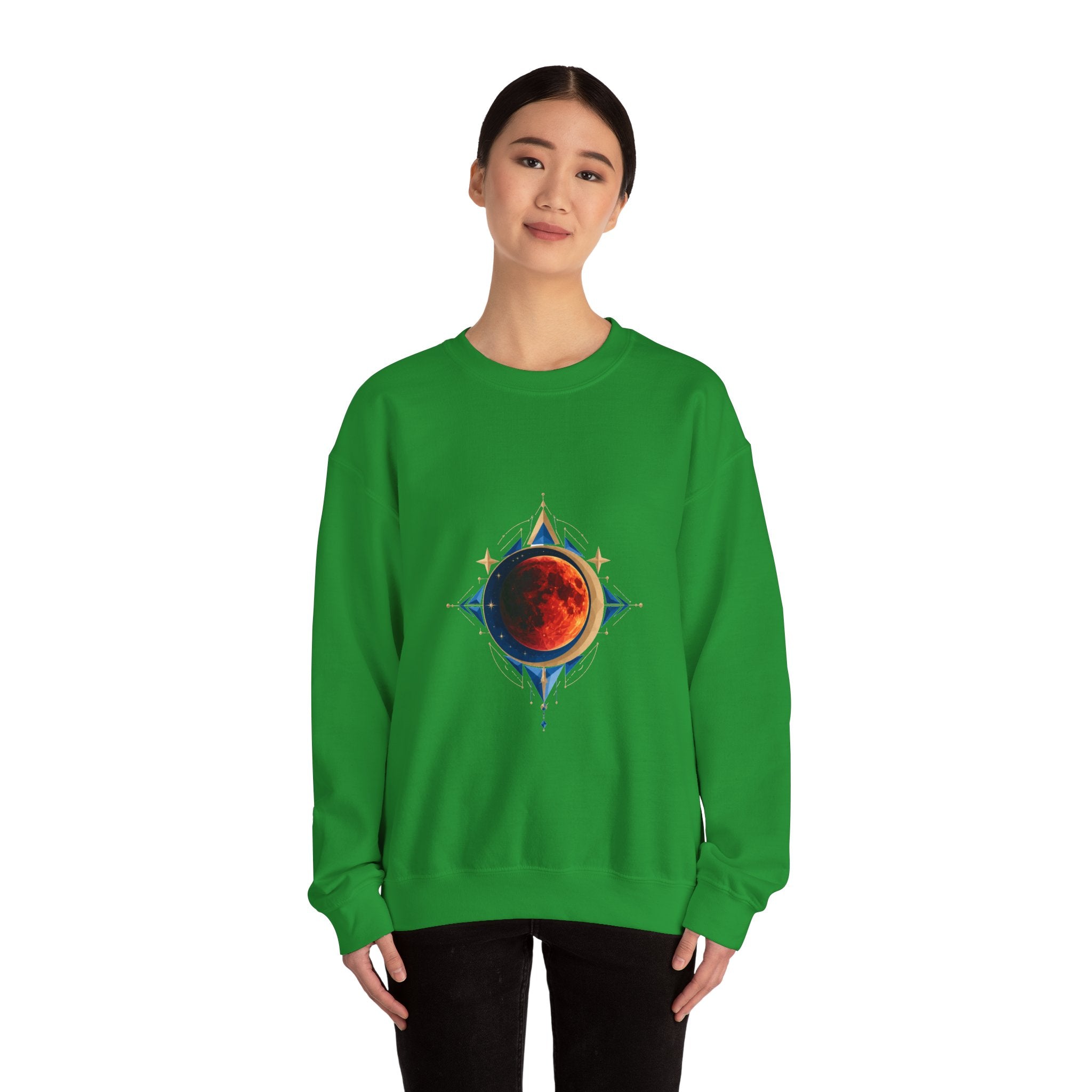 Matching Couple Sweatshirt - Solar & Lunar Eclipse Matching Couple Crewneck Sweatshirt Geometric Art His Hers Couple Gift - Design B