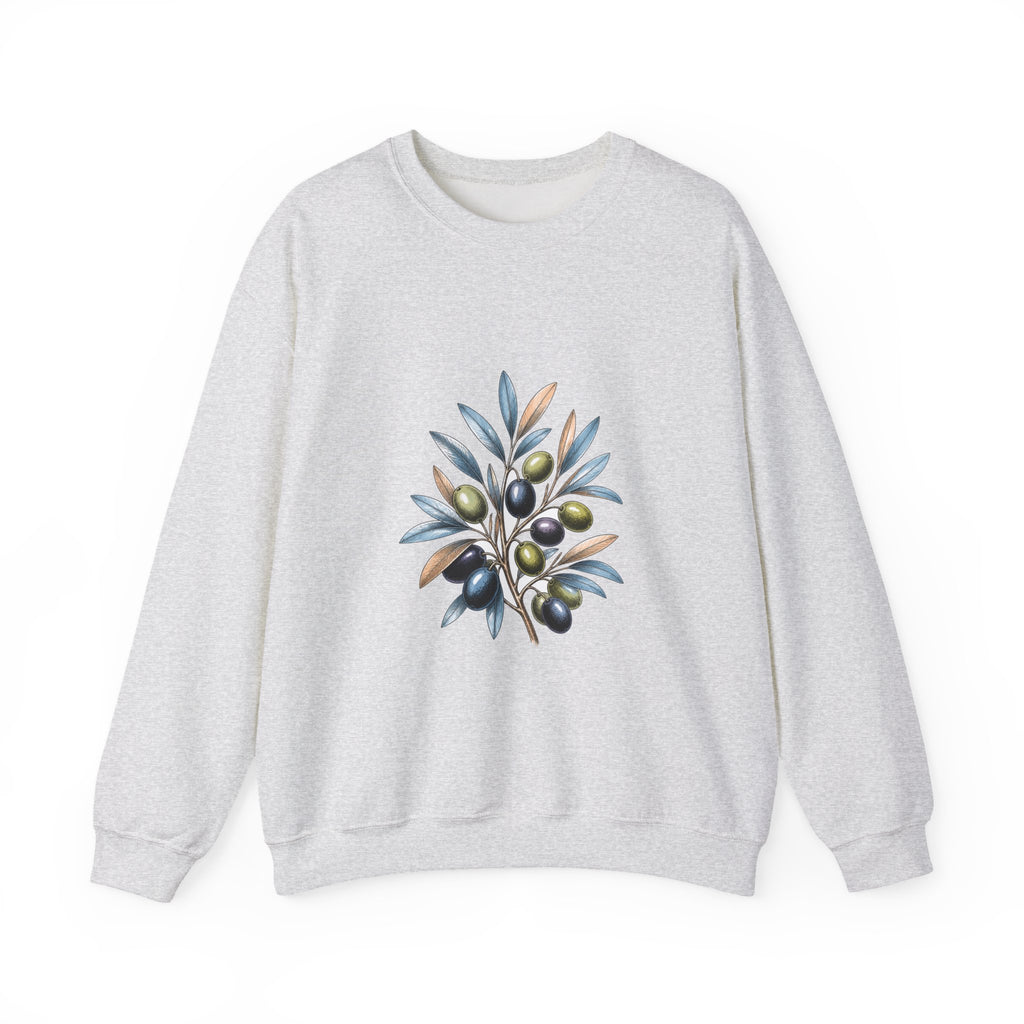 Matching Couple Sweatshirt - Olive Branch & Fig Matching Couple Comfort Colors Crew Hand-Drawn Art His Hers Anniversary Gift - Design A