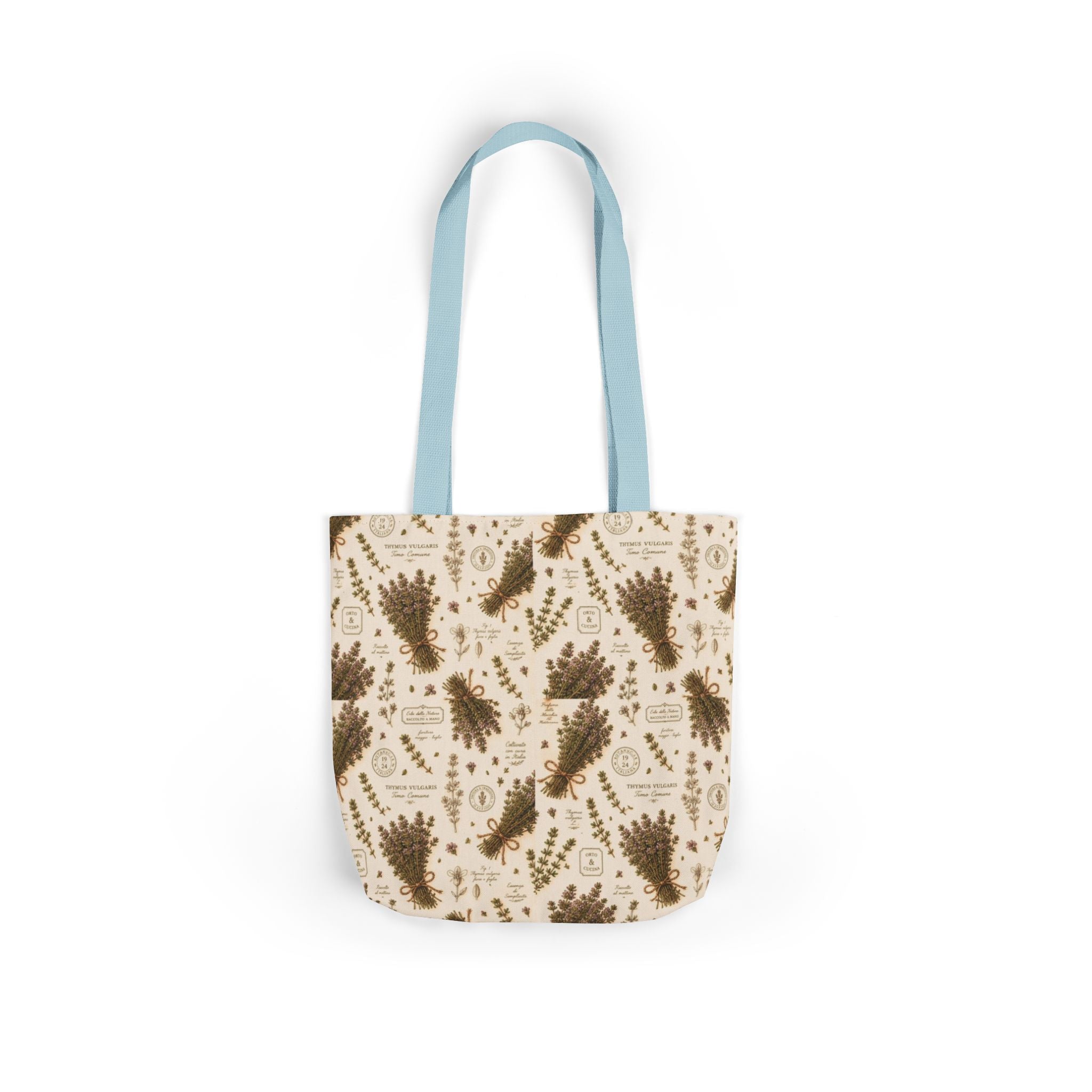 Thyme Bundles Canvas Tote Bag Mediterranean Kitchen Botanical Design Italian Cottagecore Gift