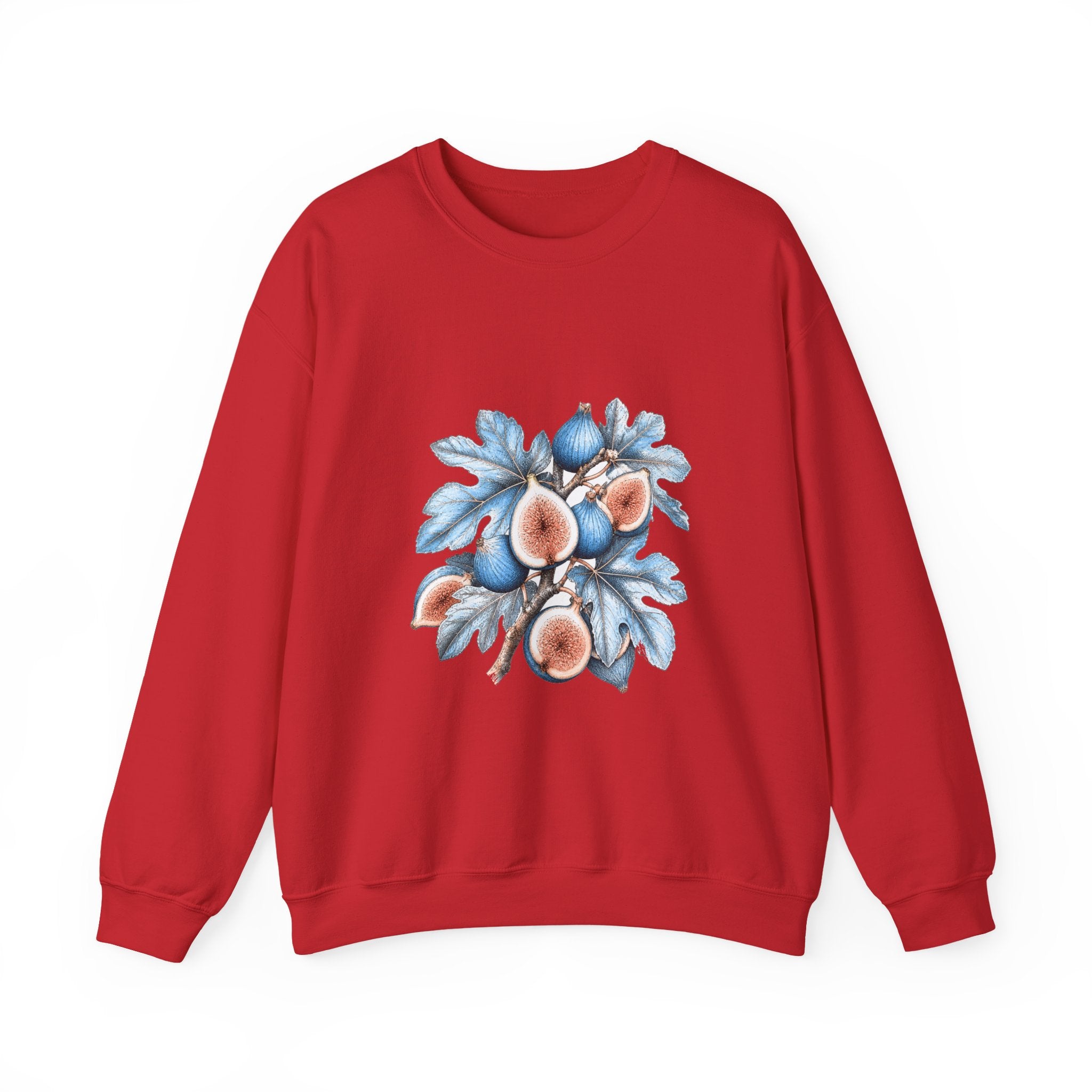 Matching Couple Sweatshirt - Olive Branch & Fig Matching Couple Comfort Colors Crew Hand-Drawn Art His Hers Anniversary Gift - Design B