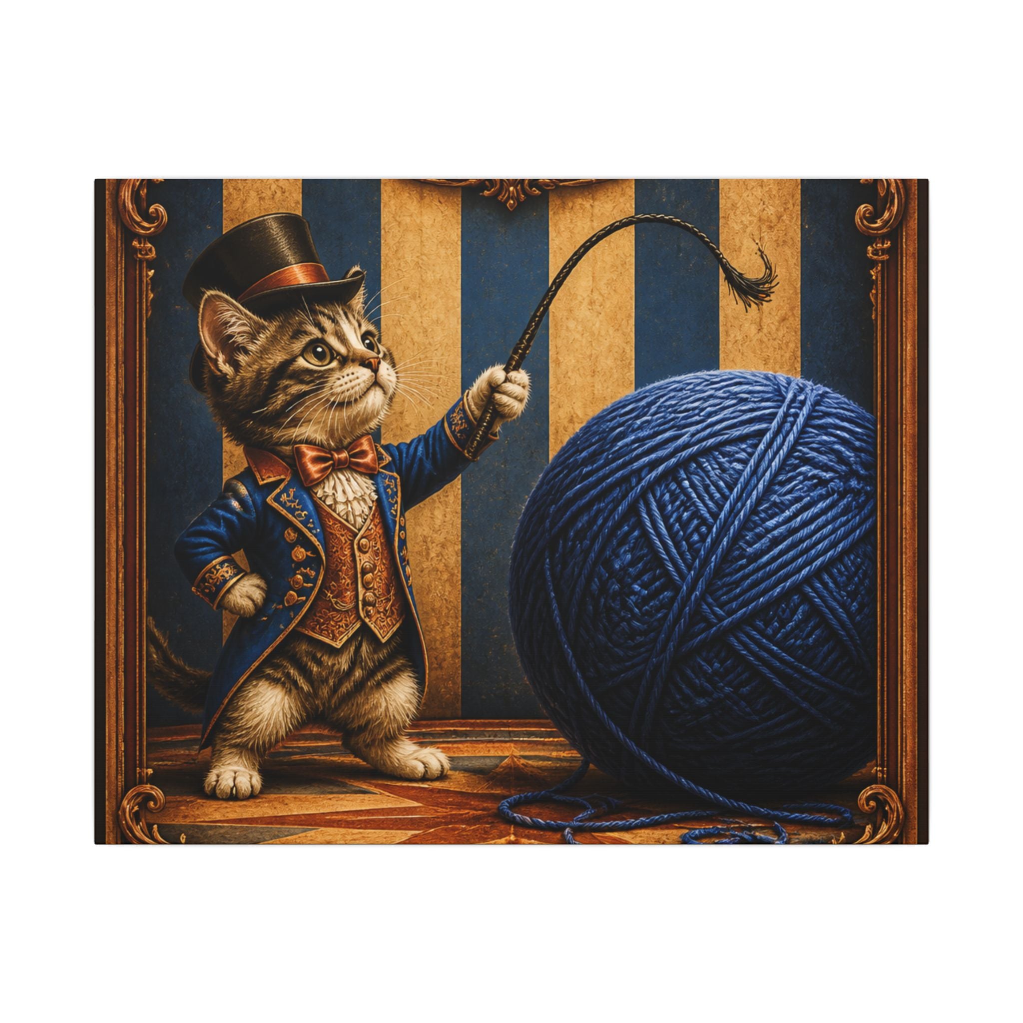 Cat Lion Tamer Wall Art Canvas 24×36 Baroque Studio Decor Maximalist Print