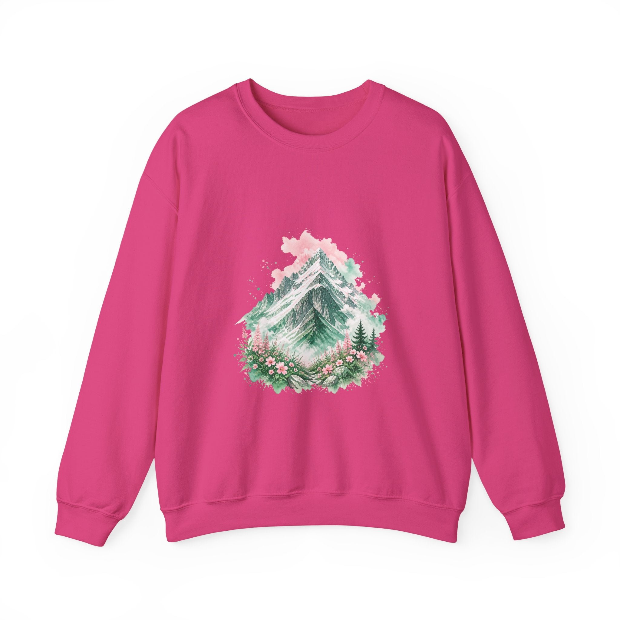 Matching Couple Sweatshirt - Mountain & Ocean Matching Couple Comfort Colors Crew Watercolor Art His Hers Birthday Gift - Design A
